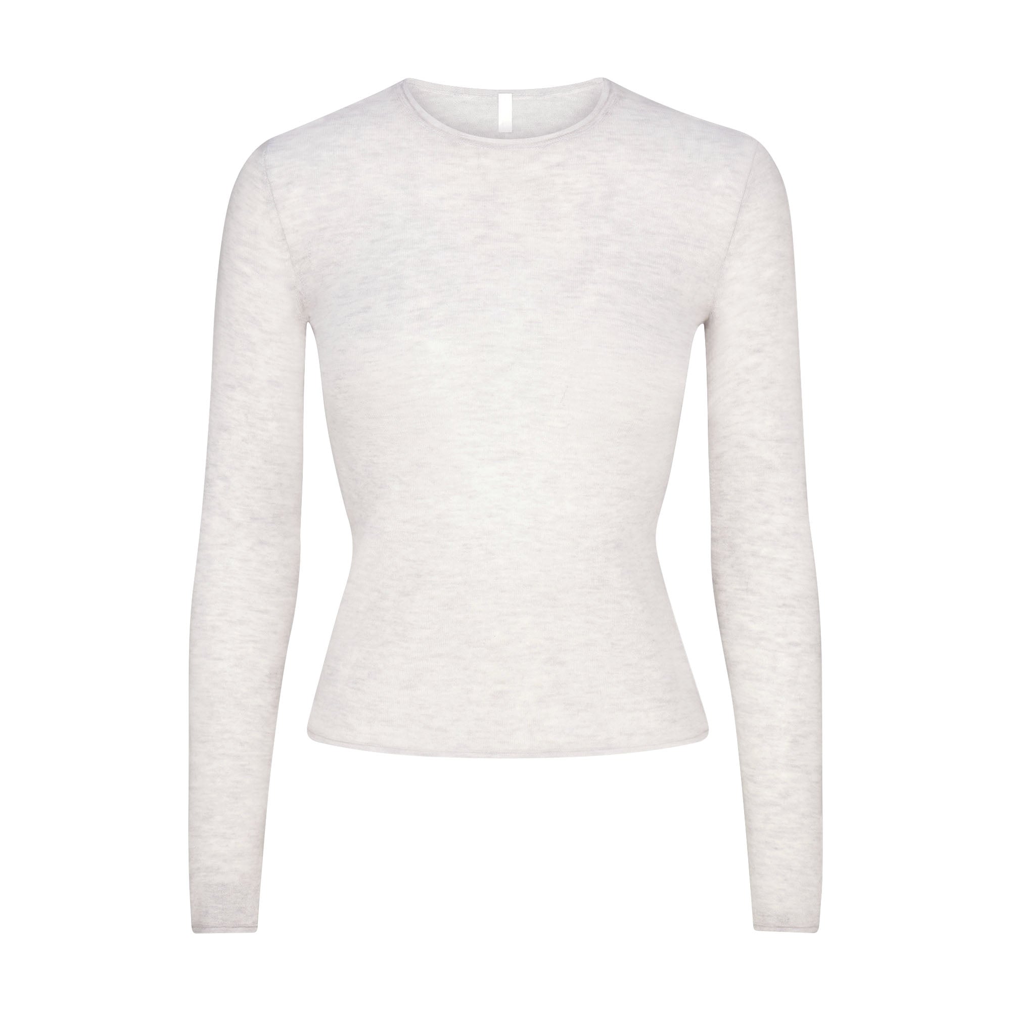 SKIMS FEATHERWEIGHT CASHMERE LONG SLEEVE TOP | LIGHT HEATHER GREY - Sneaker Türkiye