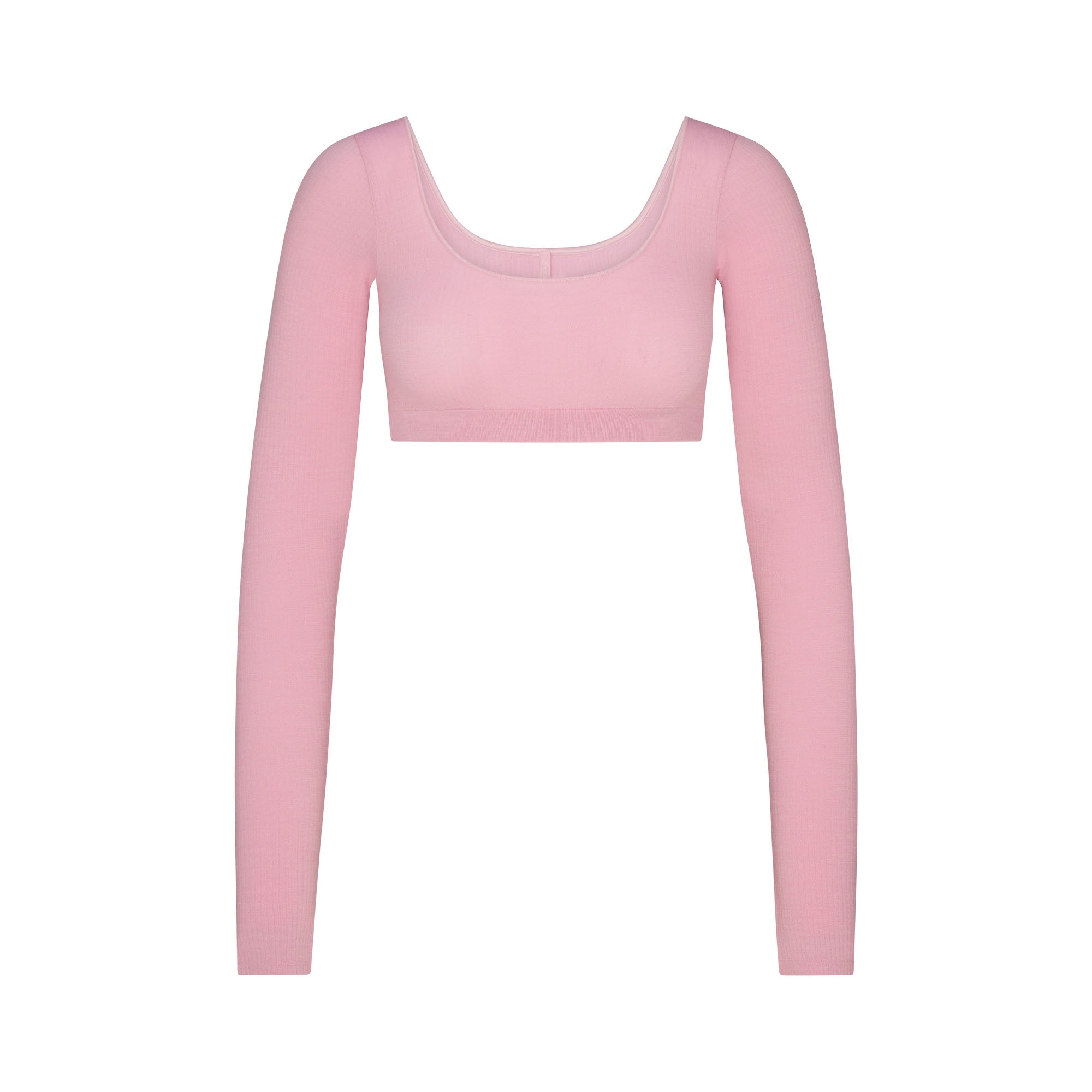 SKIMS WOOL RIB LONG SLEEVE SUPER CROPPED TOP | HALITE - Sneaker Türkiye