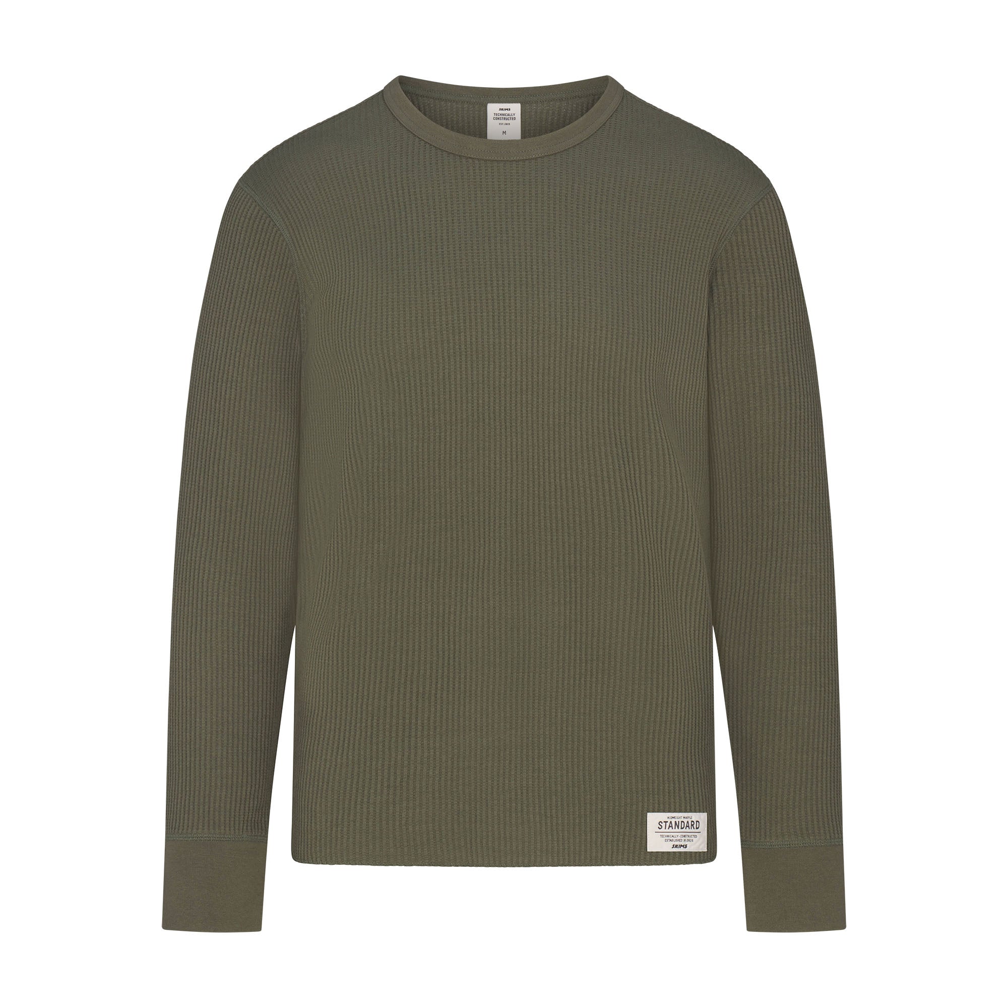SKIMS WAFFLE MENS LONG SLEEVE TOP | MILITARY GREEN - Sneaker Türkiye
