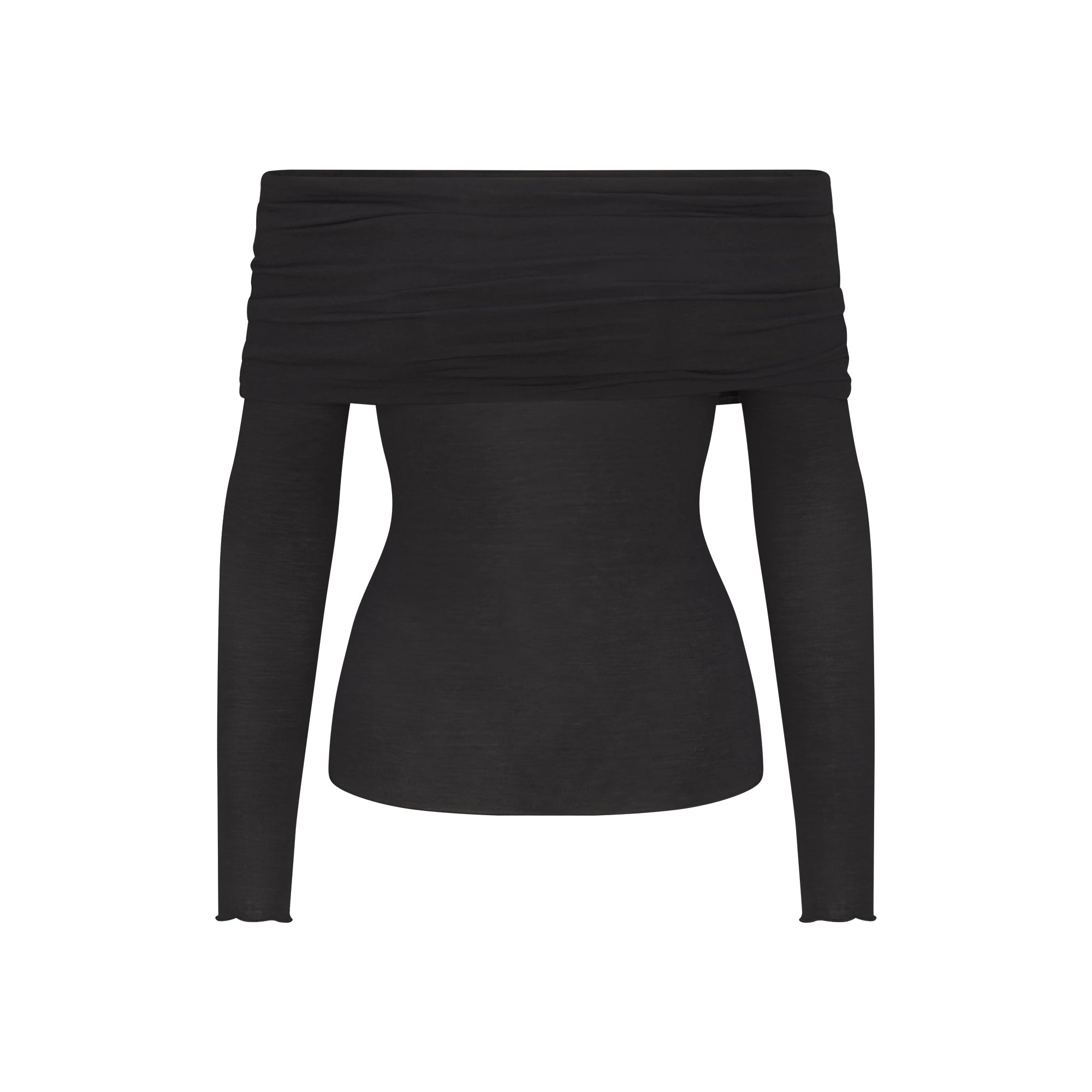 SKIMS SHEER MODAL OFF THE SHOULDER TOP | ONYX - Sneaker Türkiye