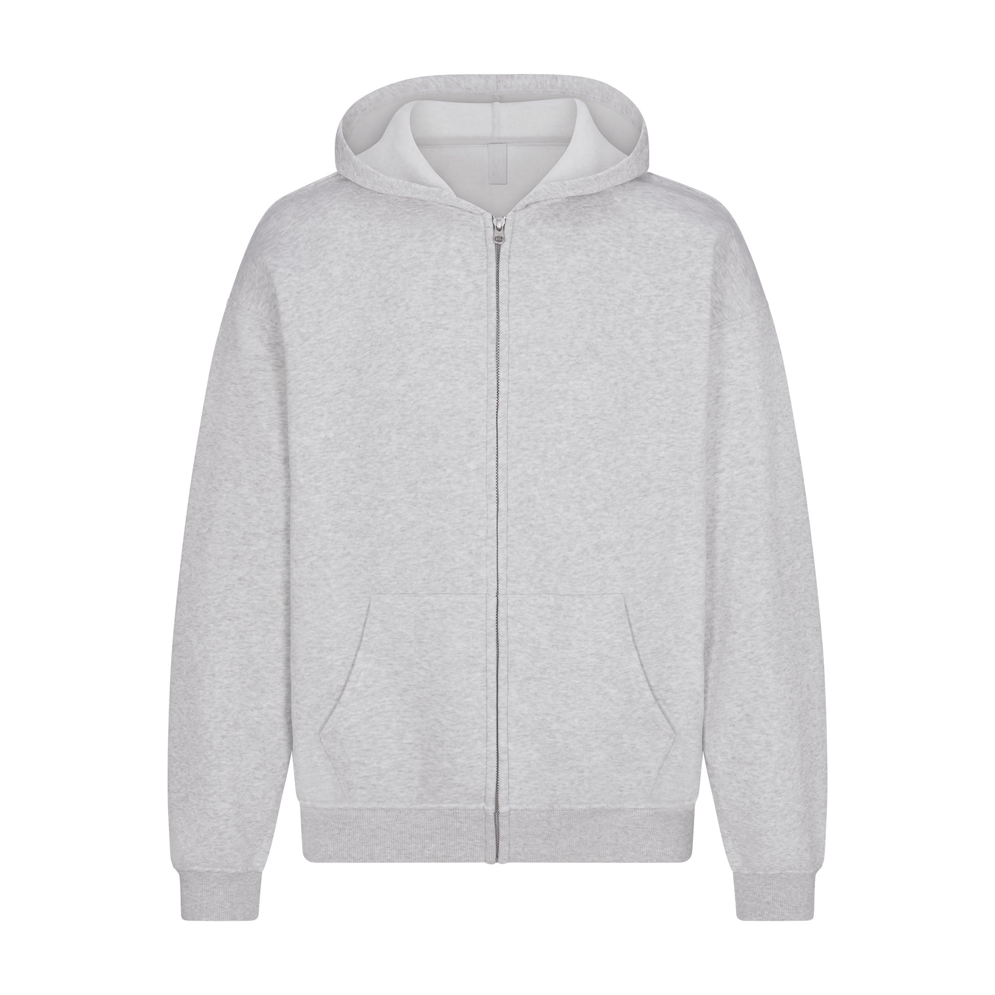 SKIMS FLEECE LOUNGE MENS RELAXED ZIP UP HOODIE | LIGHT HEATHER GREY - Sneaker Türkiye