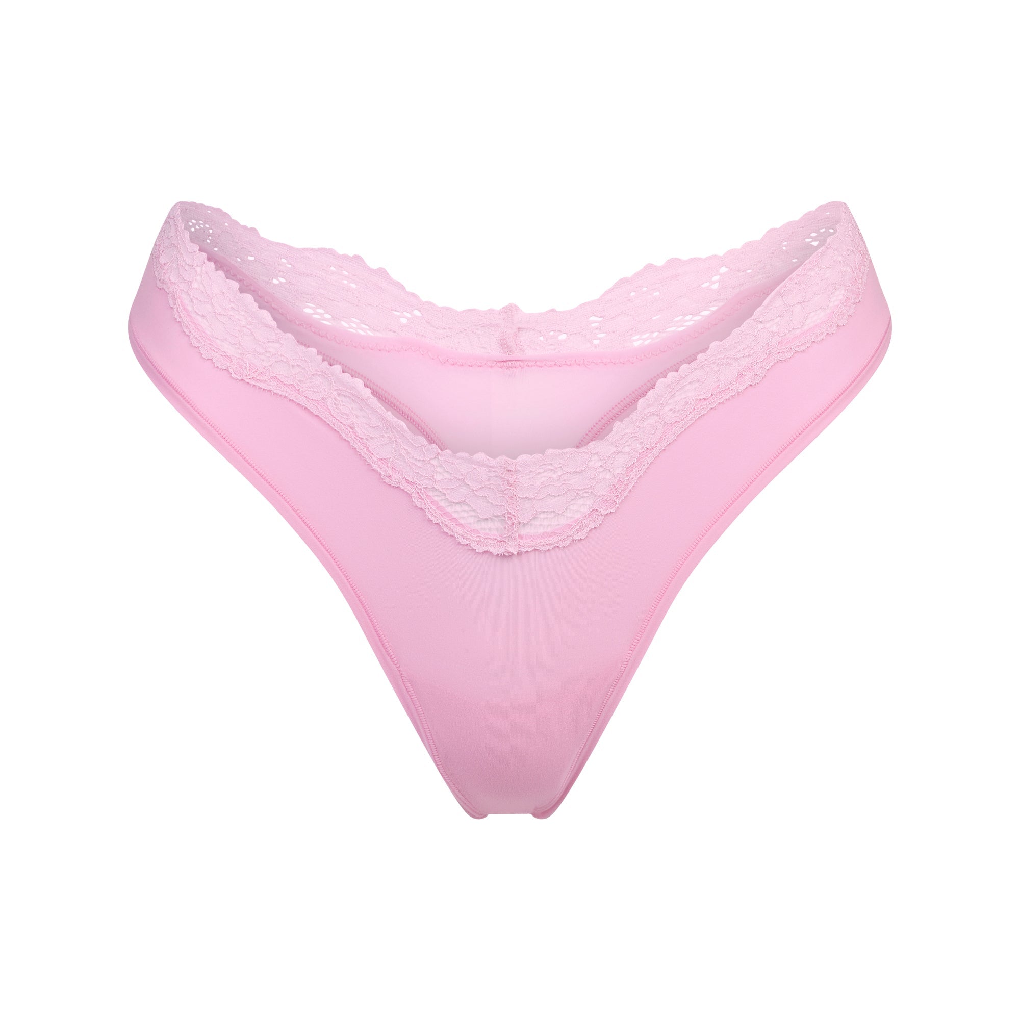 SKIMS FITS EVERYBODY LACE DIPPED THONG | BUBBLE GUM TONAL - Sneaker Türkiye