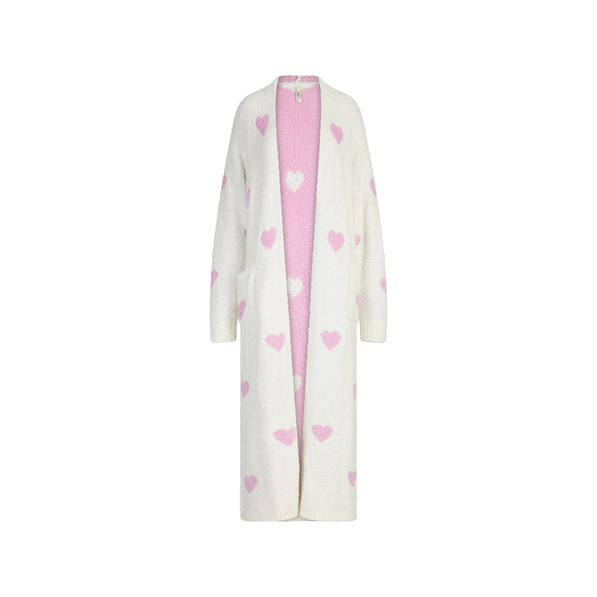 SKIMS COZY KNIT UNISEX ROBE | IVORY SPACED HEARTS - Sneaker Türkiye
