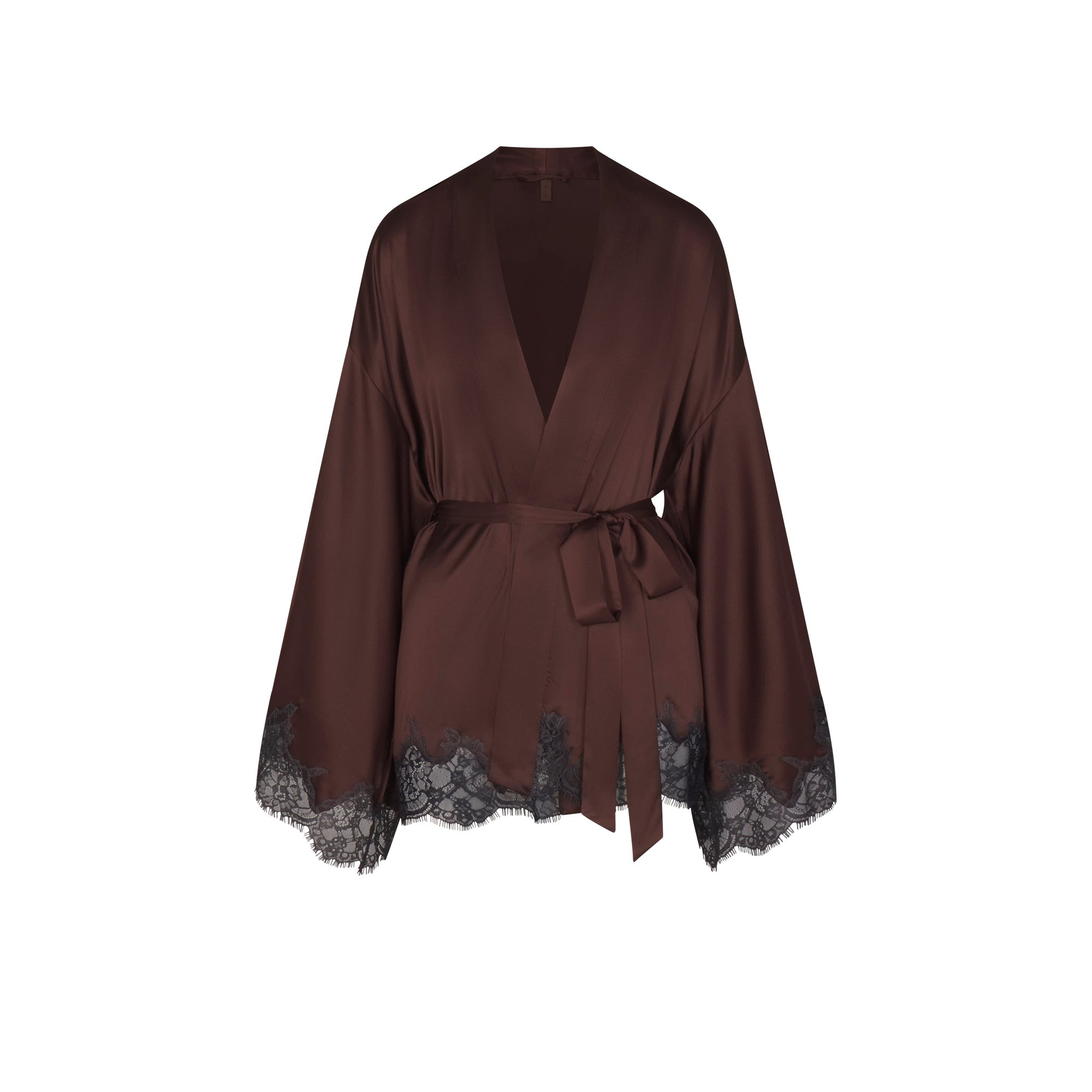 SKIMS SILK LACE ROBE | ESPRESSO CONTRAST - Sneaker Türkiye