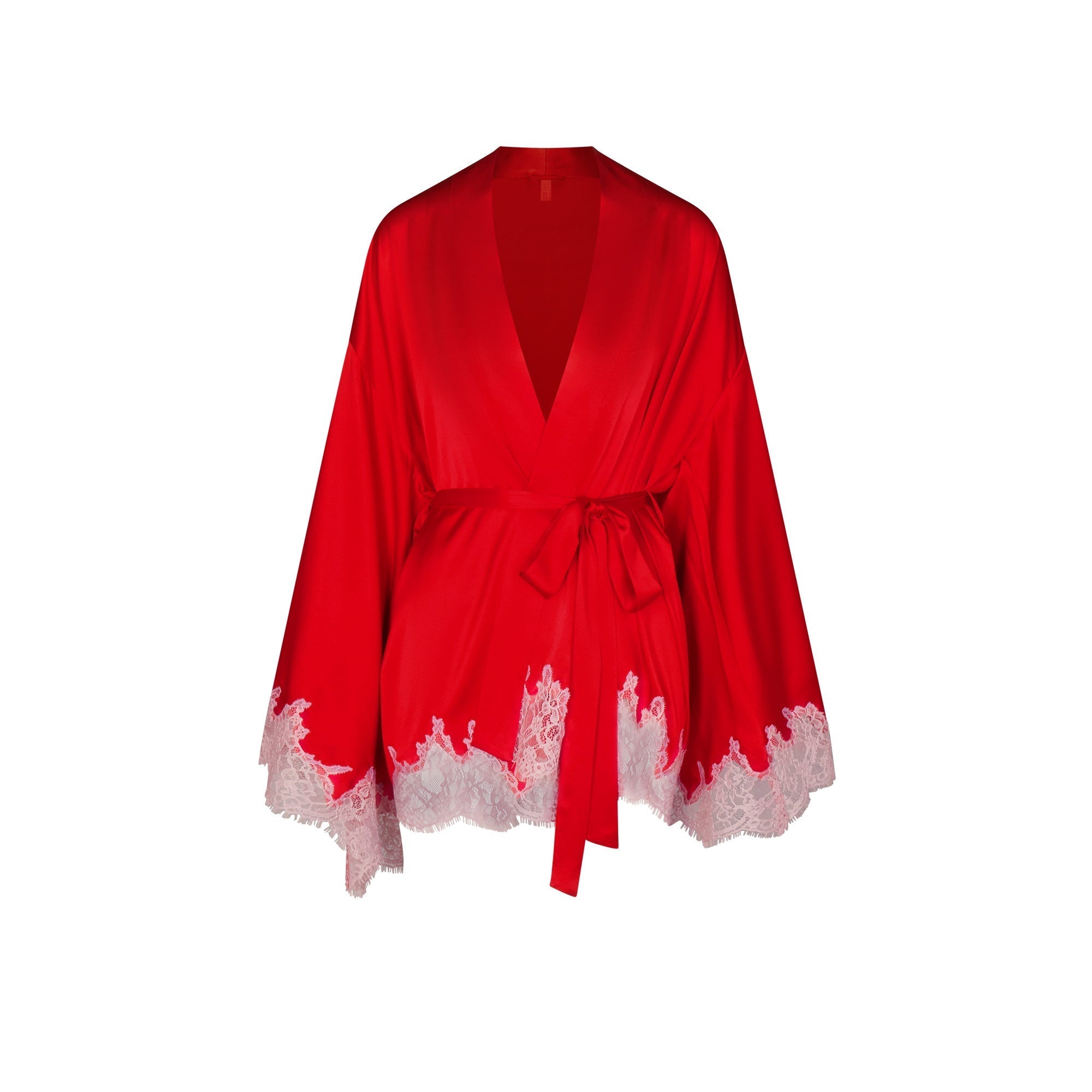 SKIMS SILK LACE ROBE | RUBY CONTRAST - Sneaker Türkiye