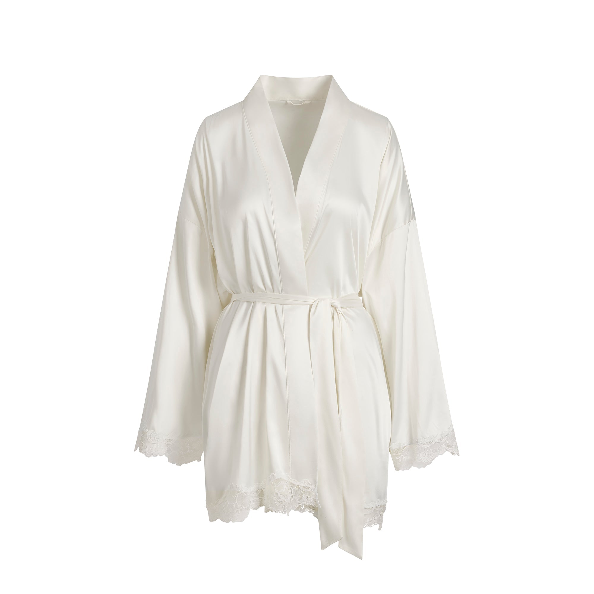 SKIMS WOVEN SHINE LACE ROBE | IVORY - Sneaker Türkiye