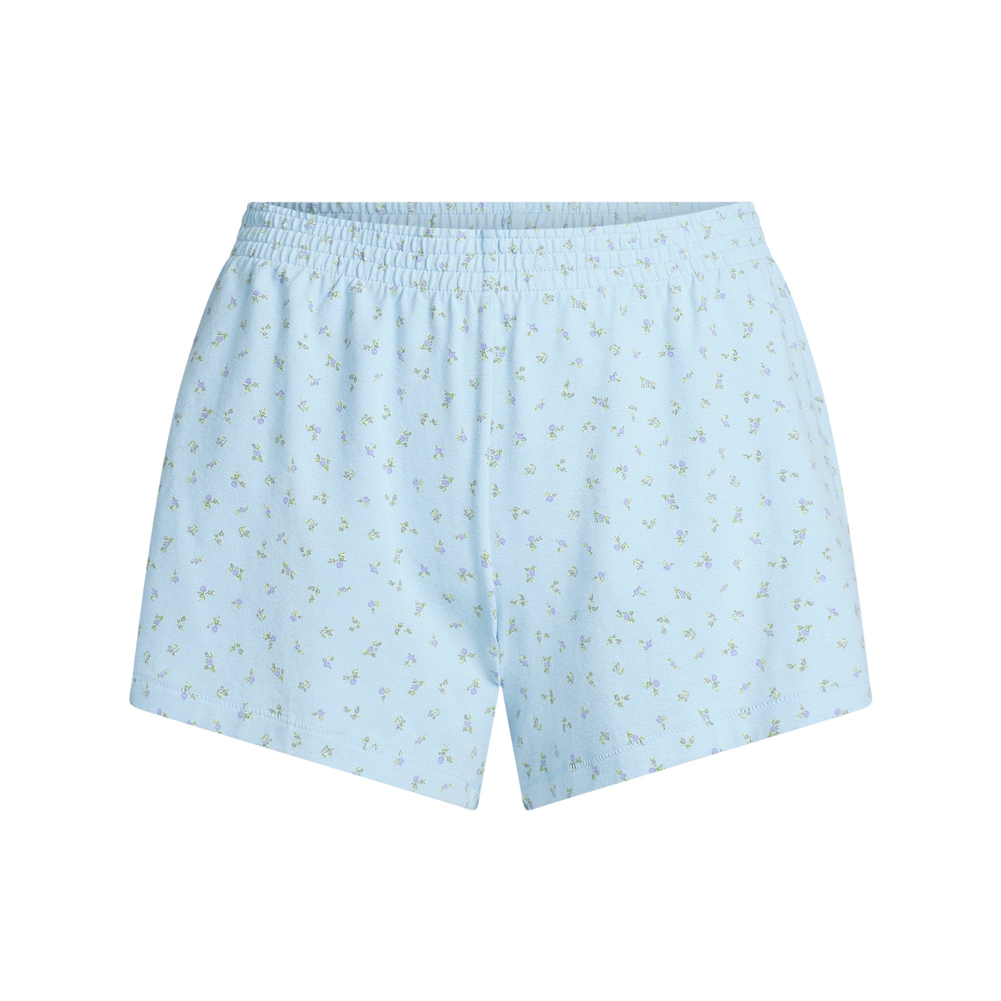 SKIMS COTTON JERSEY LOOSE SHORT | POWDER BLUE MICRO FLORAL - Sneaker Türkiye