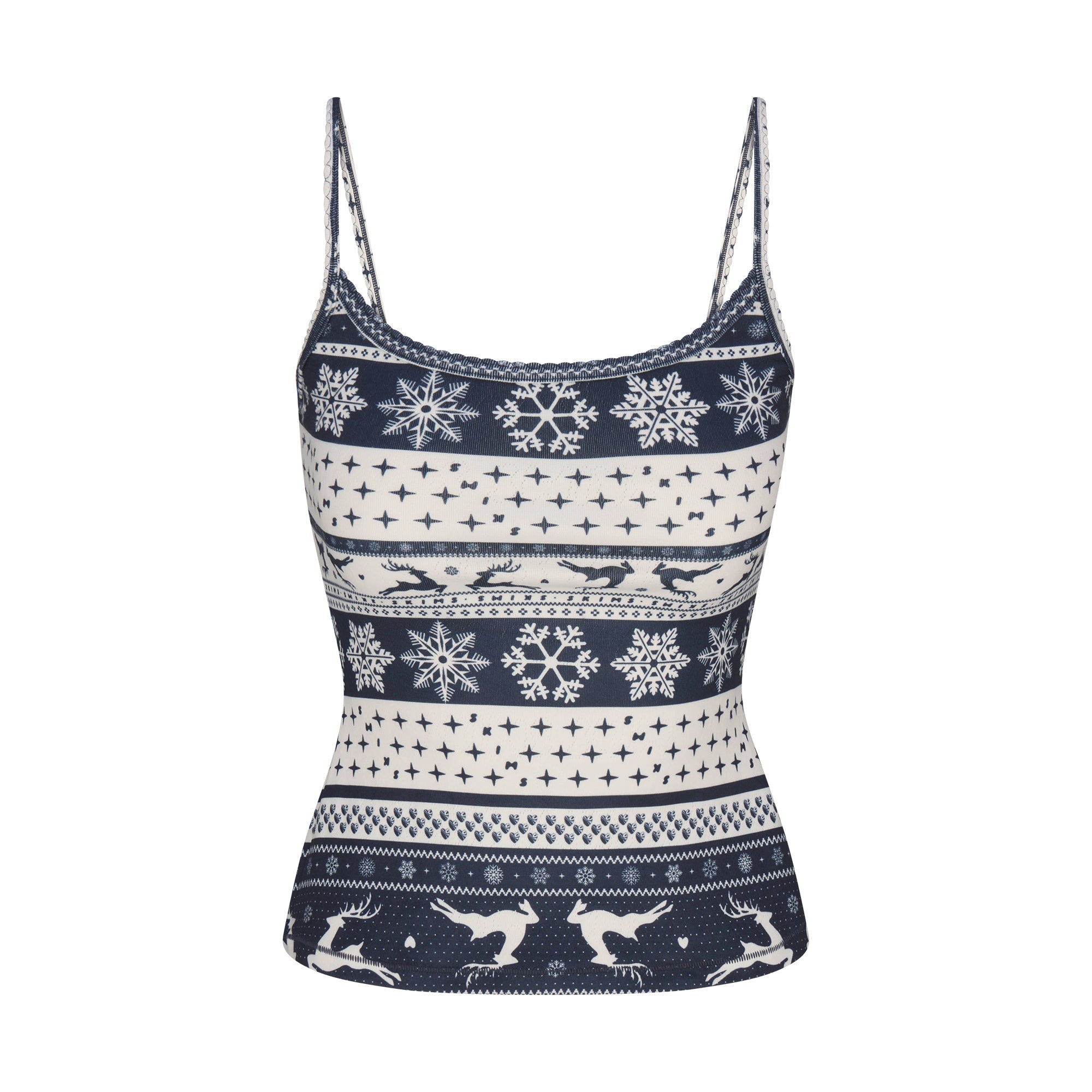 SKIMS LOGO PLUSH POINTELLE CAMI | NAVY DEER FAIR ISLE - Sneaker Türkiye