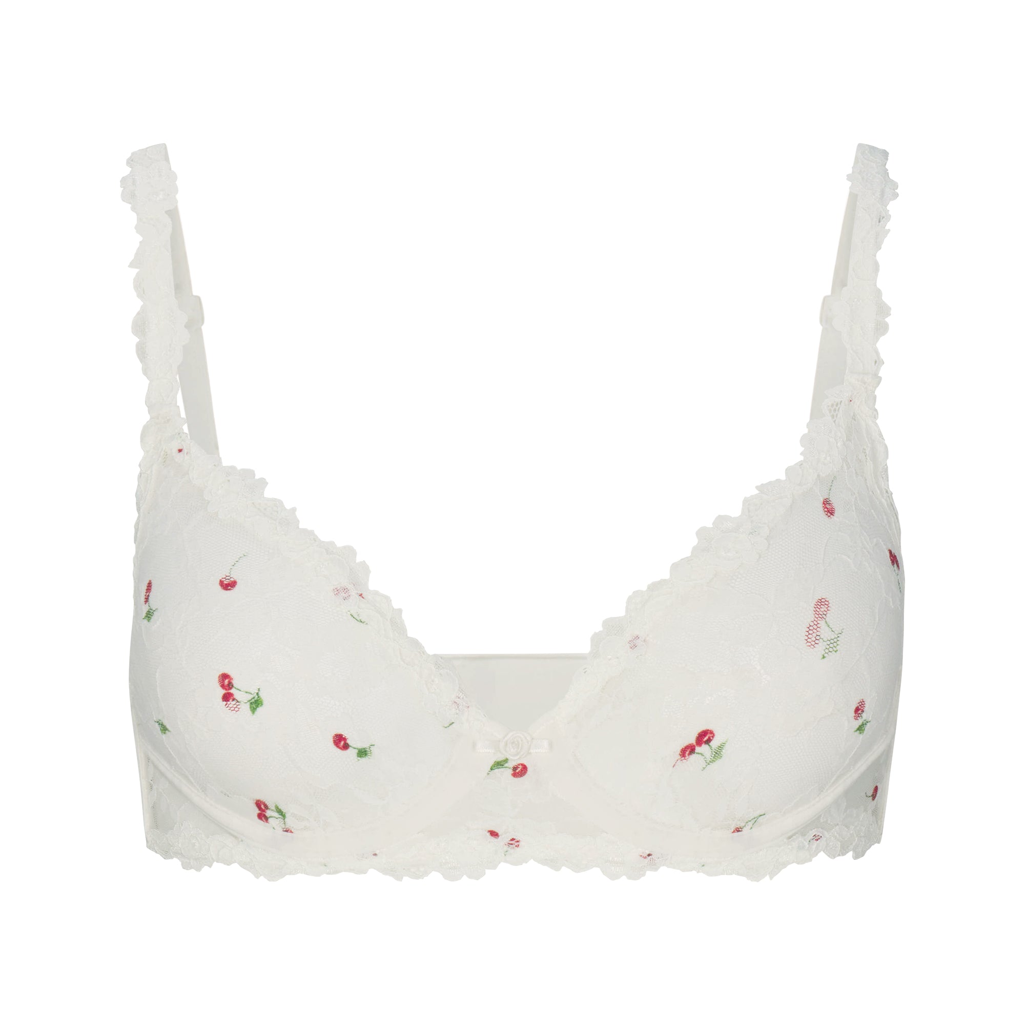 SKIMS STRETCH LACE UNLINED DEMI BRA | IVORY CHERRY PRINT - Sneaker Türkiye