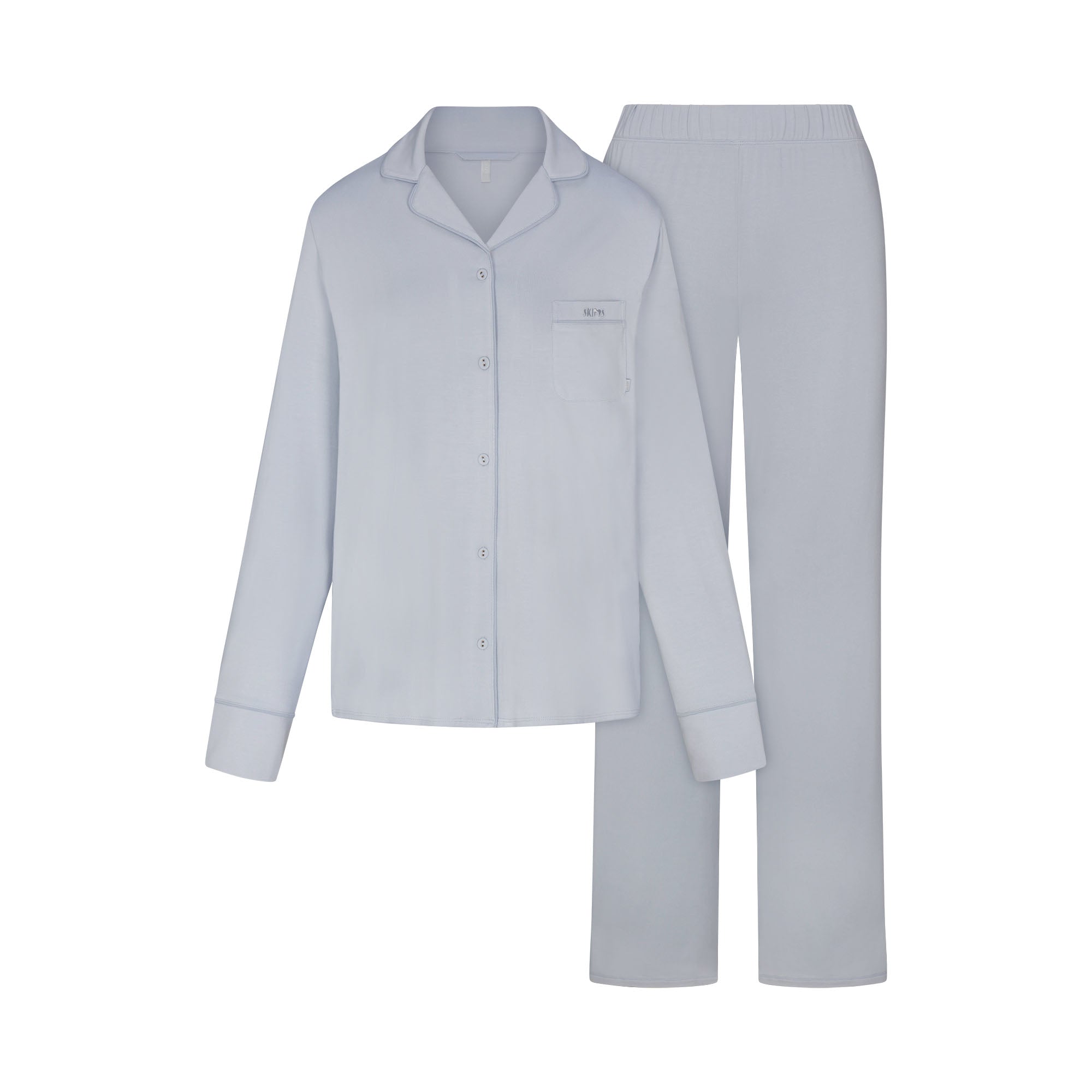 SKIMS SLEEP LONG SLEEVE BUTTON UP SET | ZEN BLUE - Sneaker Türkiye
