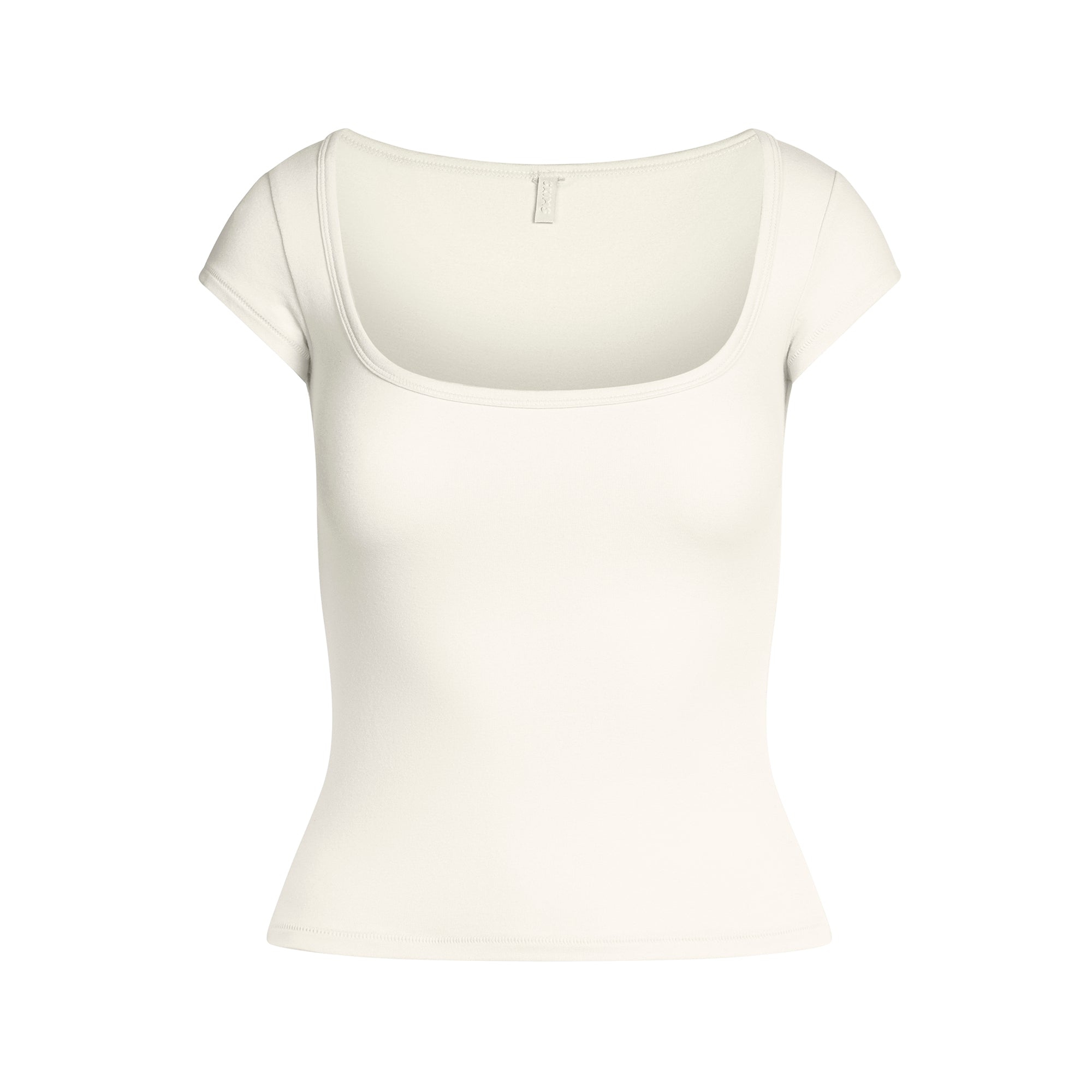 SKIMS COTTON JERSEY SCOOP NECK T-SHIRT | MARBLE - Sneaker Türkiye