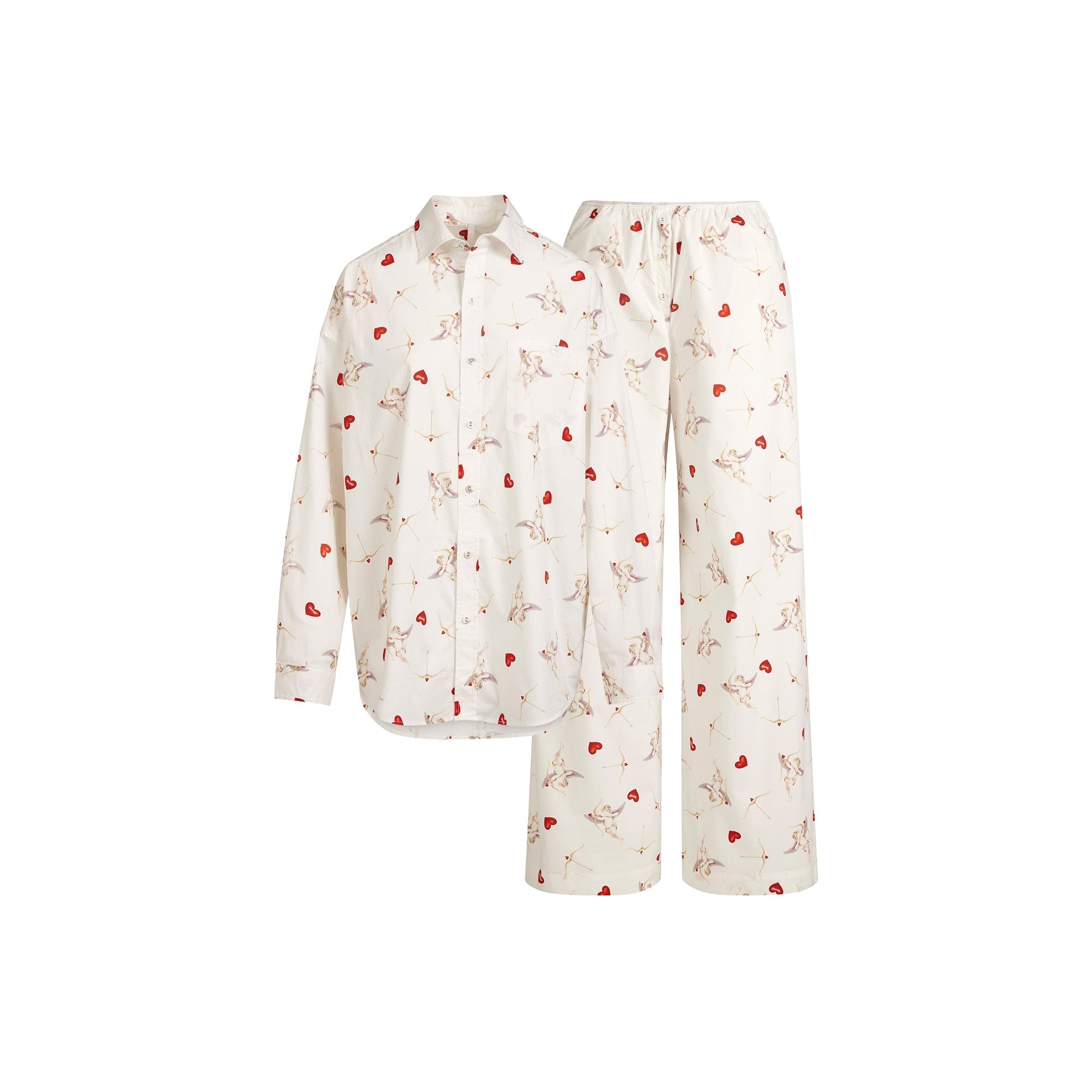 SKIMS COTTON POPLIN OVERBedenD SLEEP SET | MARBLE CHERUB PRINT - Sneaker Türkiye