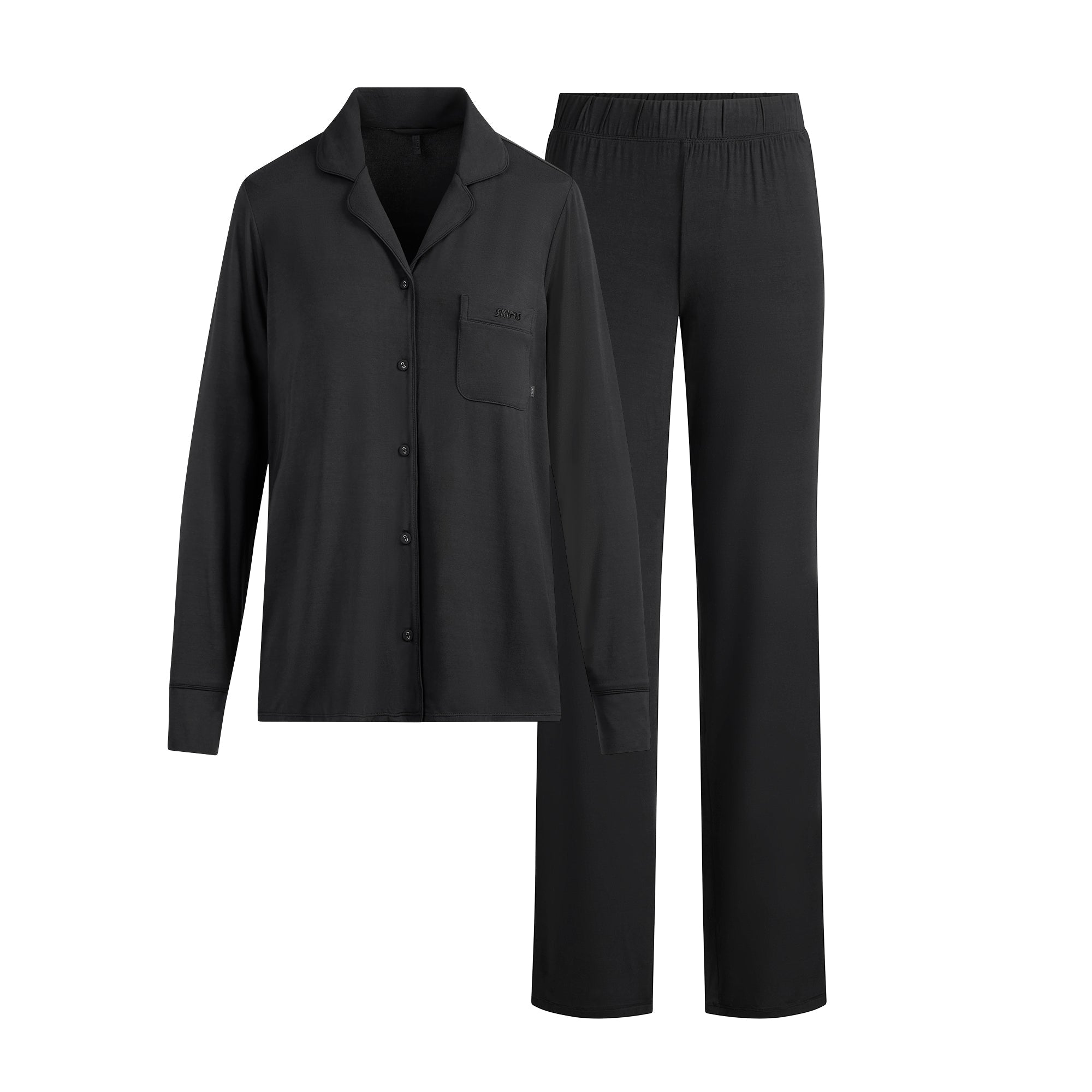 SKIMS SLEEP LONG SLEEVE BUTTON UP SET | ONYX - Sneaker Türkiye