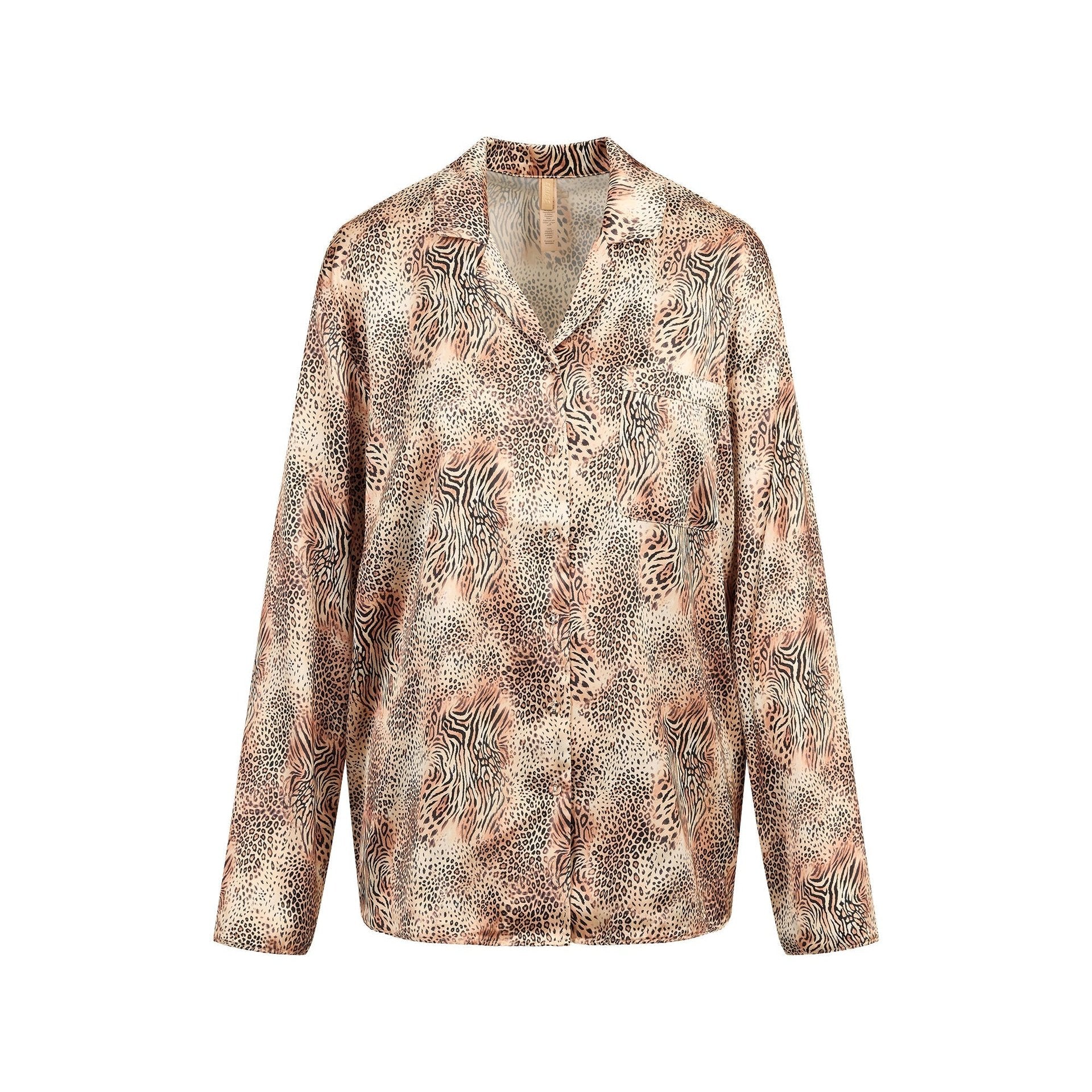 SKIMS WOVEN SHINE LONG SLEEP SET | SAND MINI MULTI ANIMAL - Sneaker Türkiye