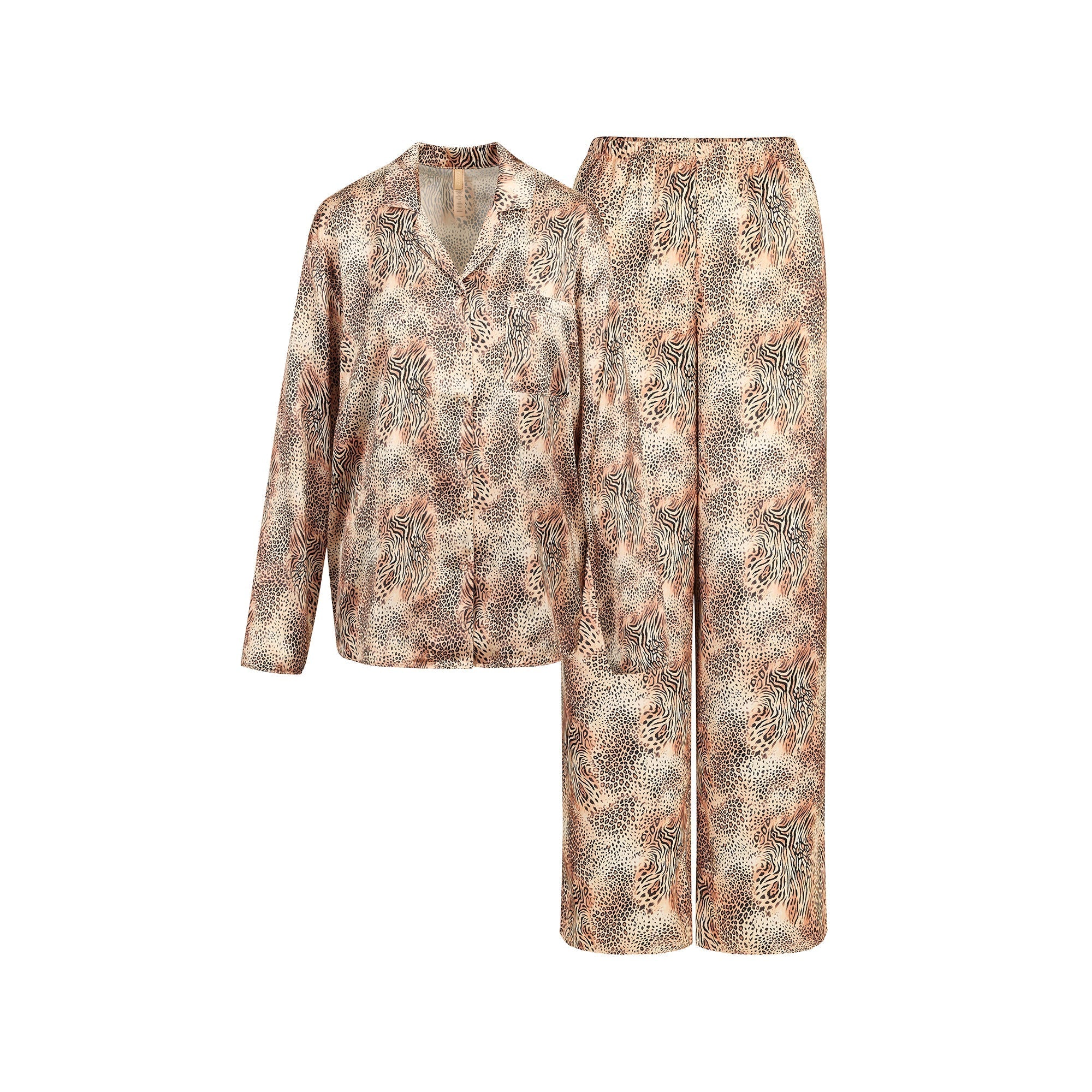 SKIMS WOVEN SHINE LONG SLEEP SET | SAND MINI MULTI ANIMAL - Sneaker Türkiye