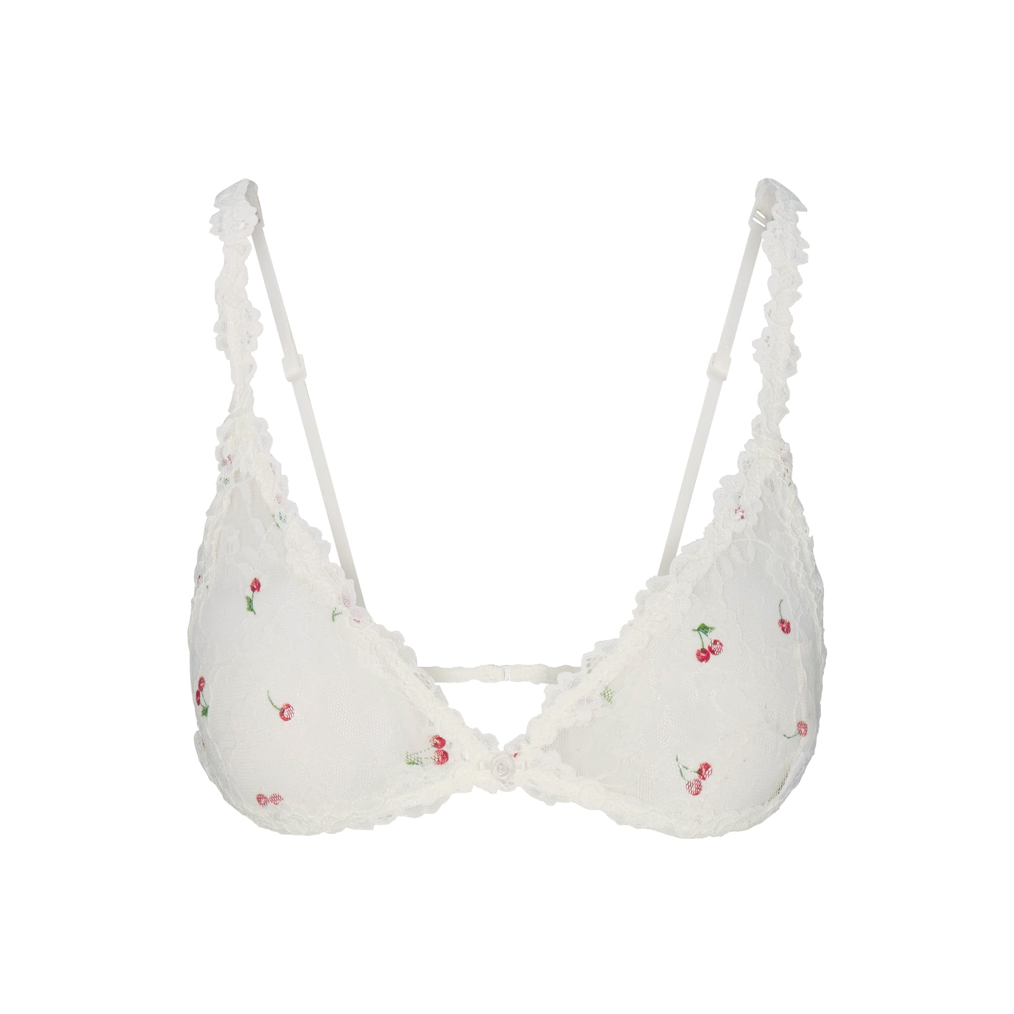 SKIMS STRETCH LACE TRIANGLE BRALETTE | IVORY CHERRY PRINT - Sneaker Türkiye