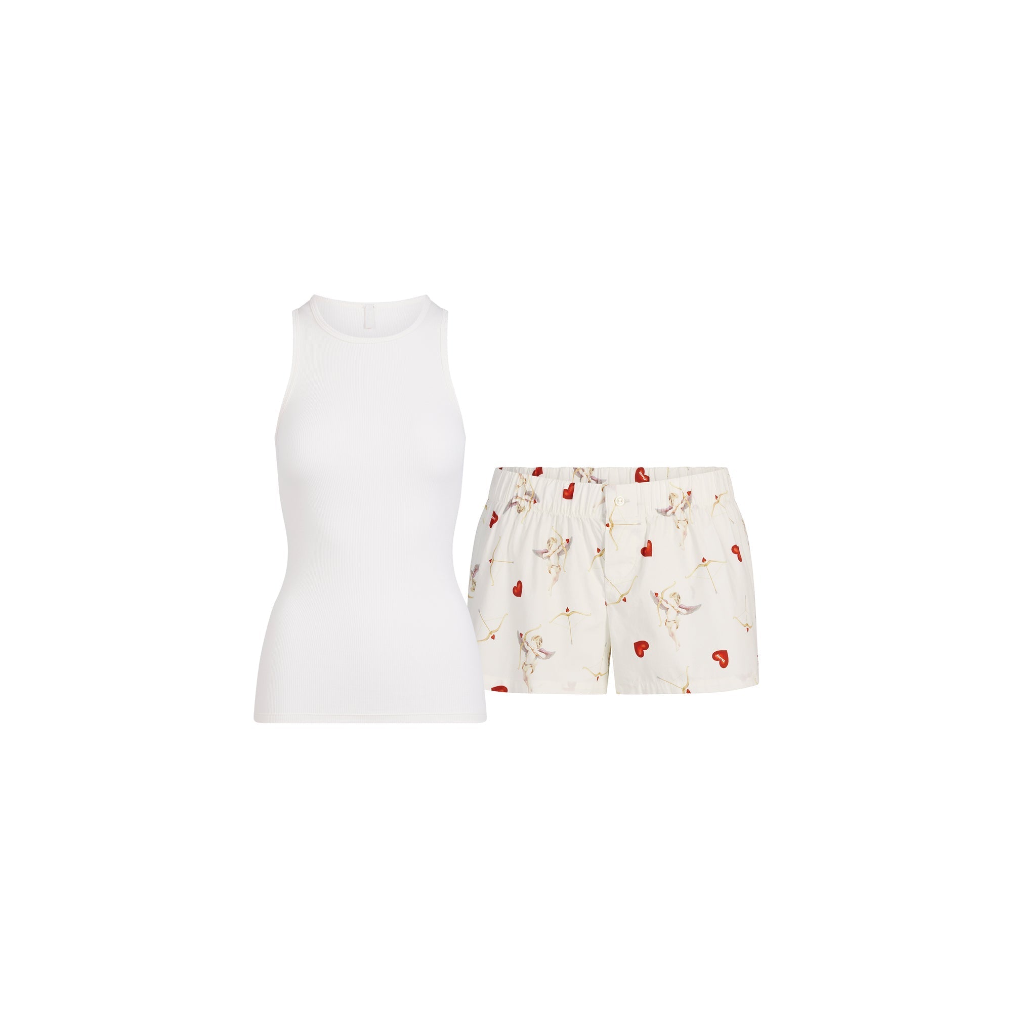 SKIMS COTTON POPLIN BOXER SLEEP SET | MARBLE CHERUB PRINT - Sneaker Türkiye