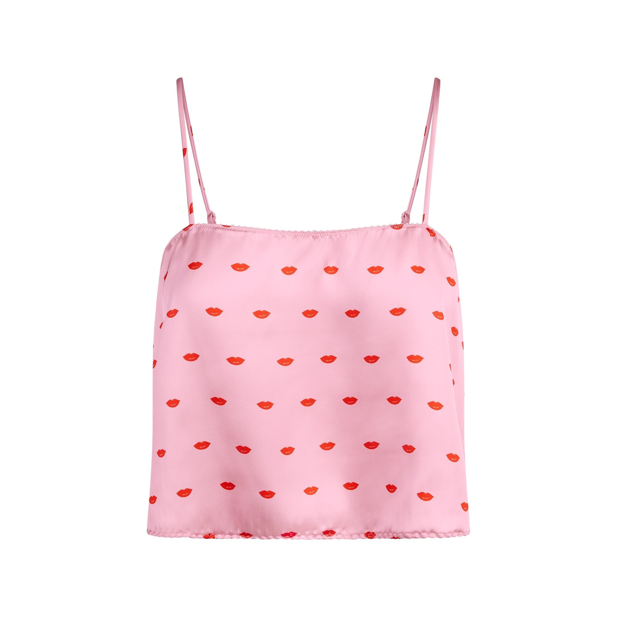SKIMS WOVEN SHINE CAMI AND SHORT SLEEP SET | HALITE KIMS LIPS PRINT - Sneaker Türkiye