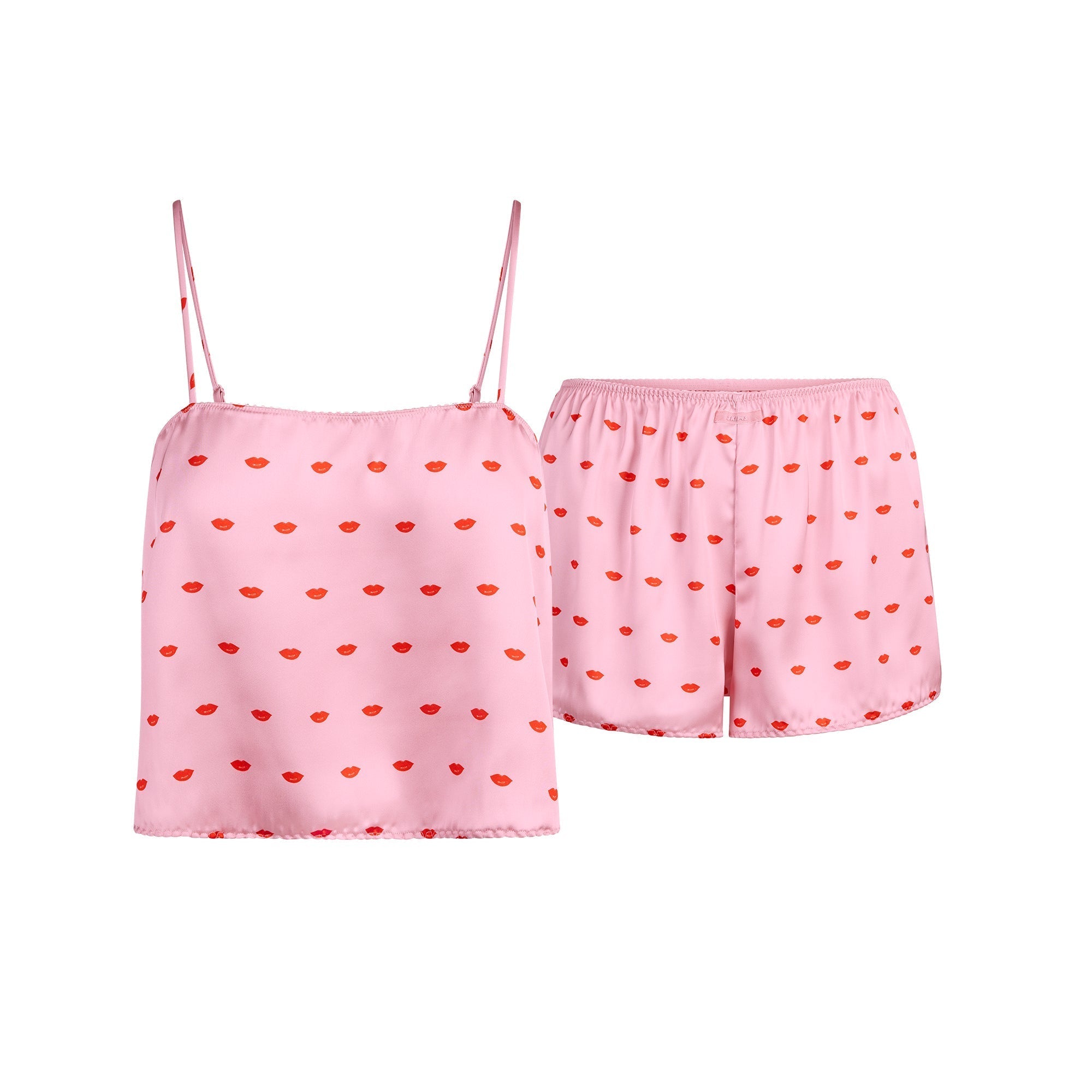 SKIMS WOVEN SHINE CAMI AND SHORT SLEEP SET | HALITE KIMS LIPS PRINT - Sneaker Türkiye