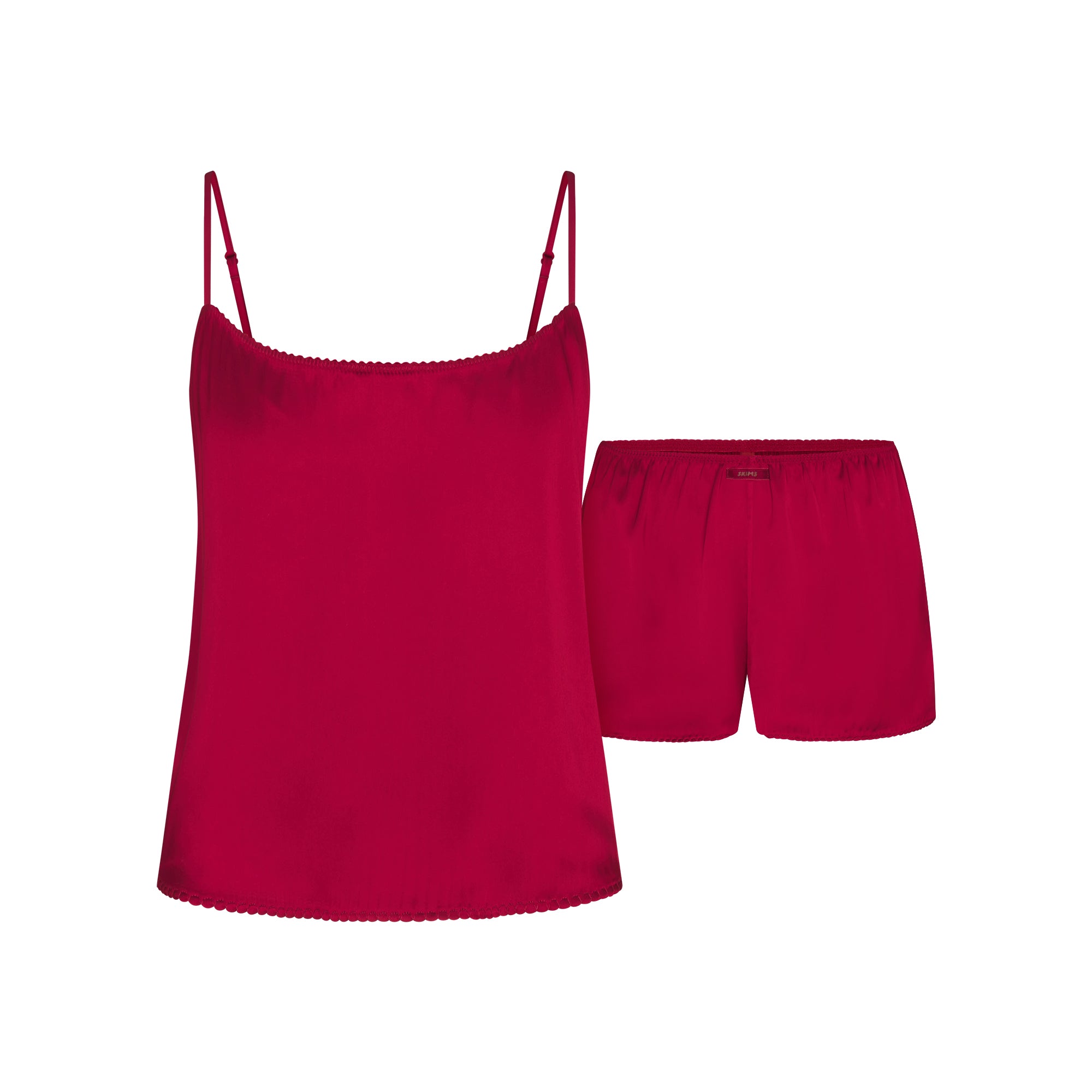 SKIMS WOVEN SHINE CAMI AND SHORT SLEEP SET | BRICK - Sneaker Türkiye