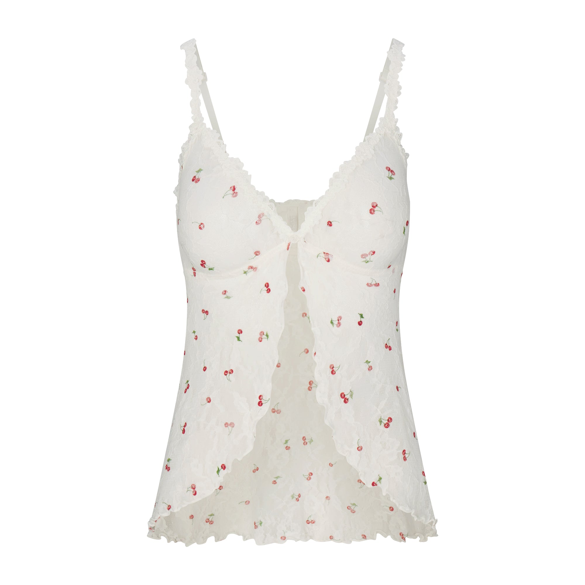 SKIMS STRETCH LACE BABYDOLL TOP | IVORY CHERRY PRINT - Sneaker Türkiye