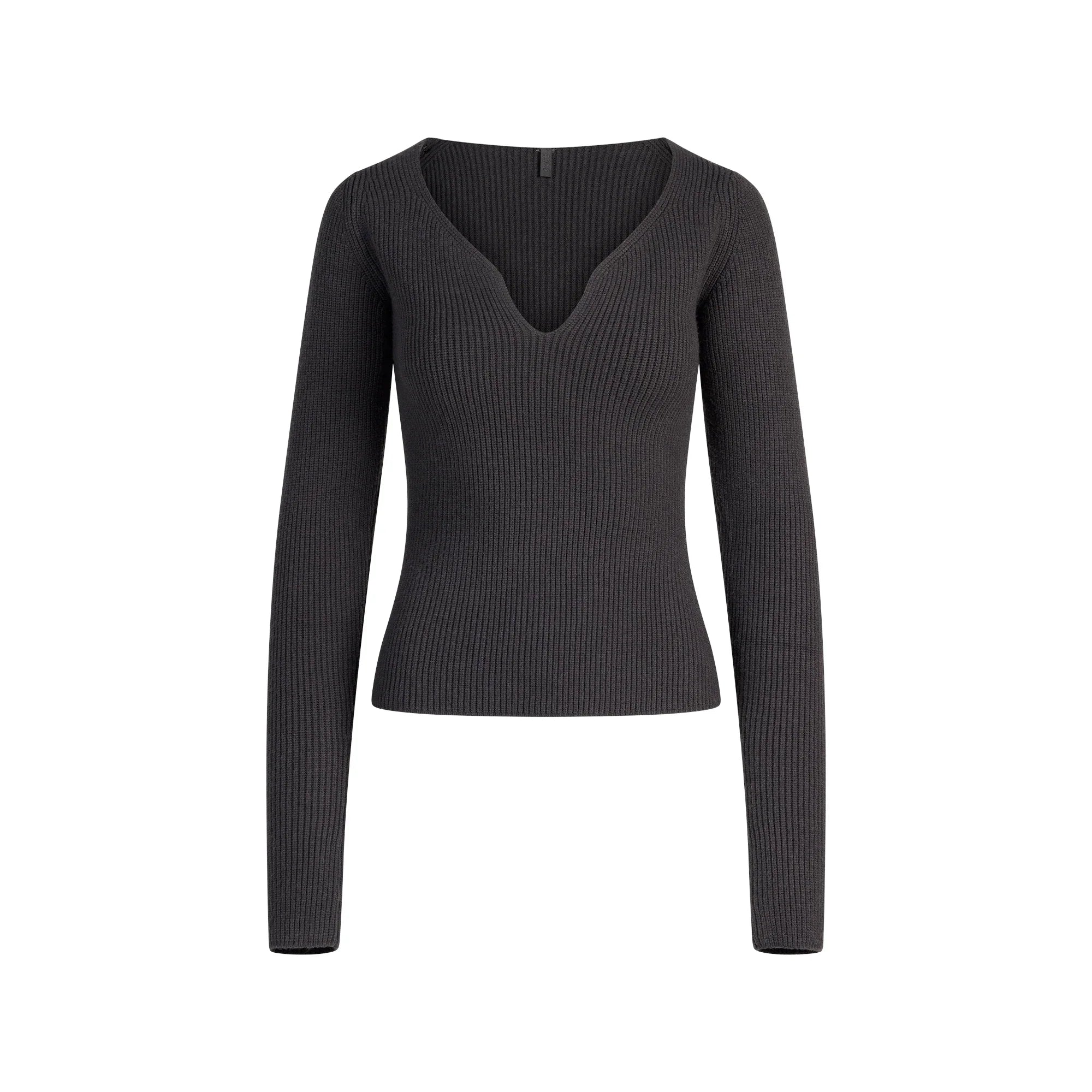 SKIMS SWEATER KNITS RIBBED LONG SLEEVE TOP | ASH - Sneaker Türkiye
