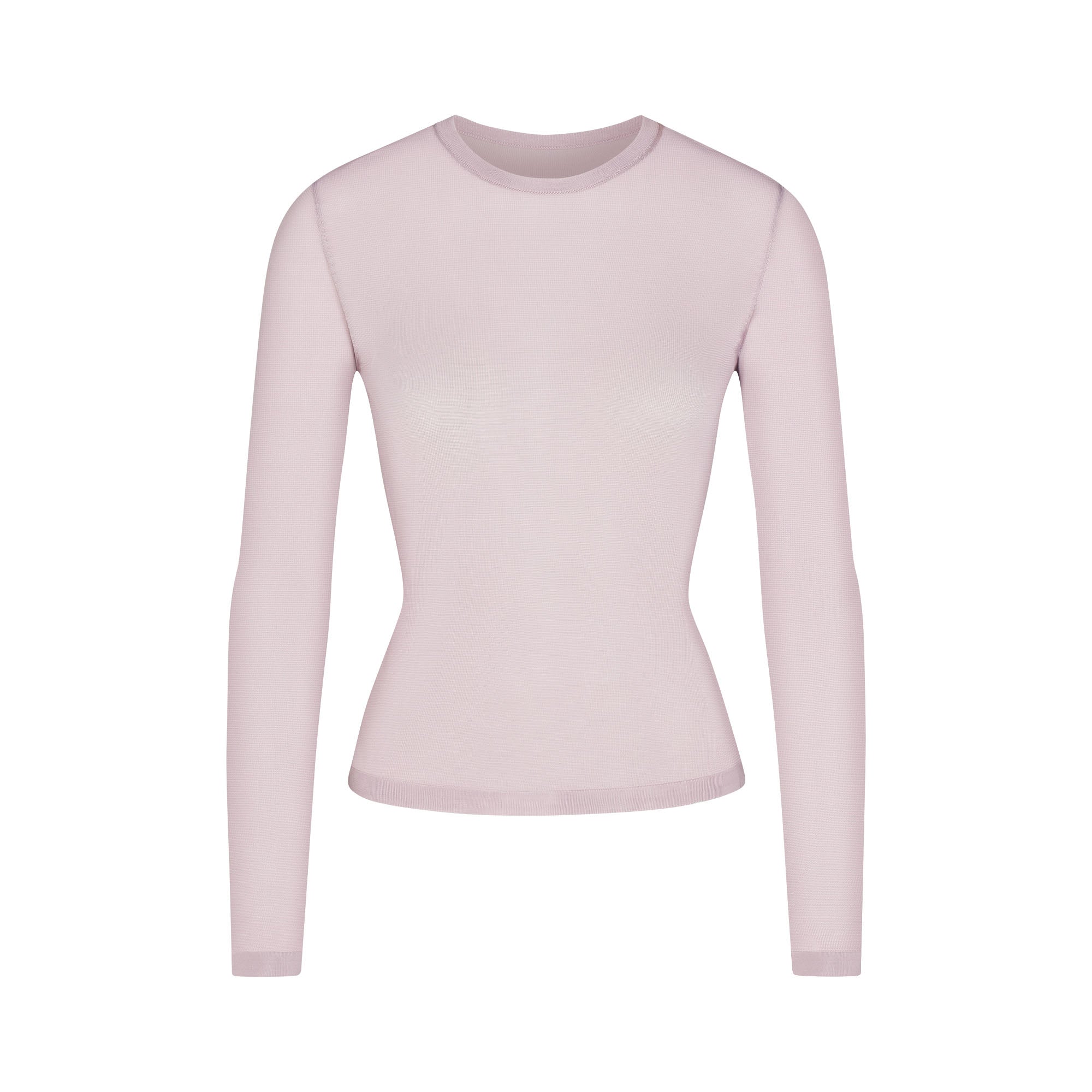 SKIMS SLINKY KNIT CREW NECK LONG SLEEVE TOP | IRIS MICA - Sneaker Türkiye