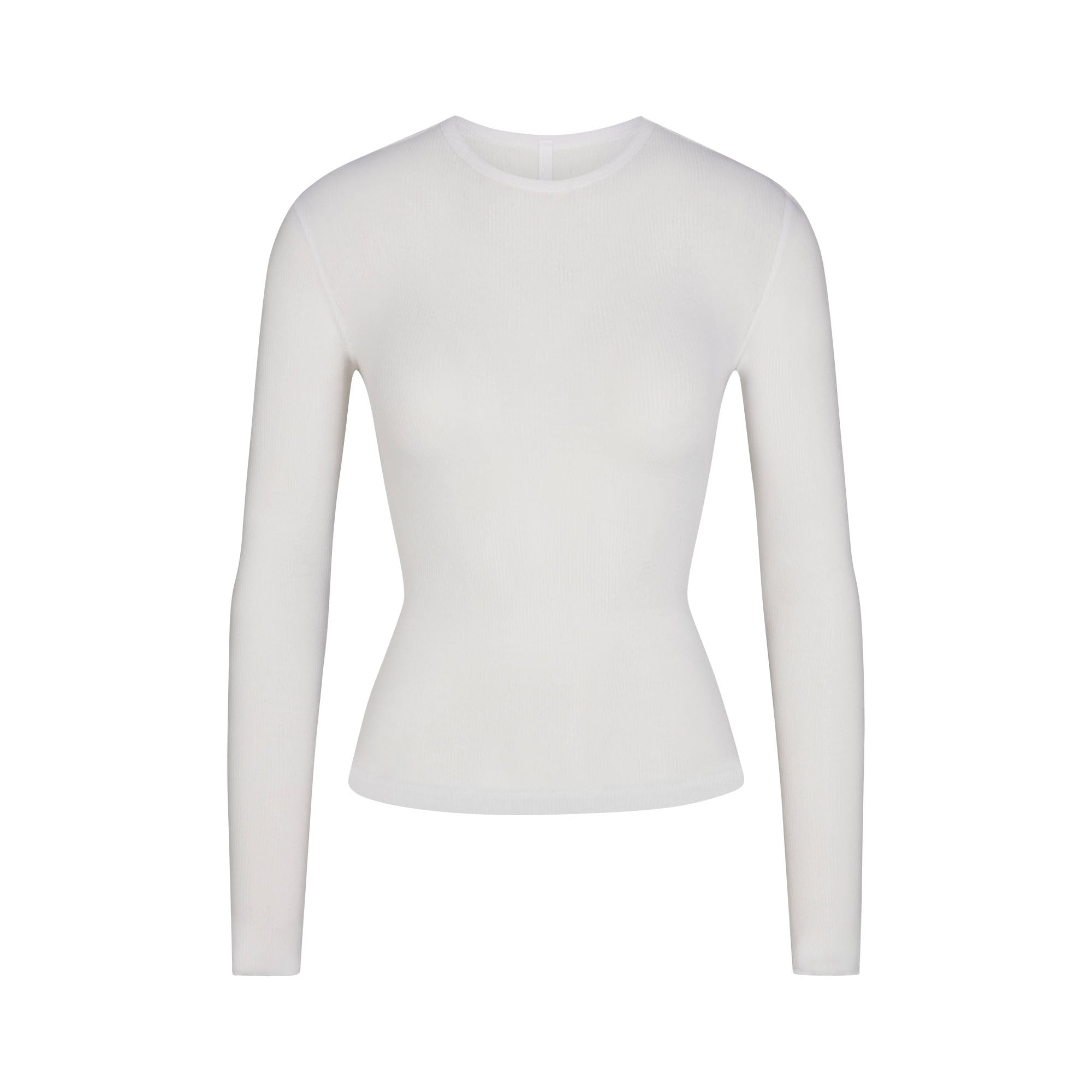 SKIMS SHEER RIB LONG SLEEVE TOP | SNOW - Sneaker Türkiye