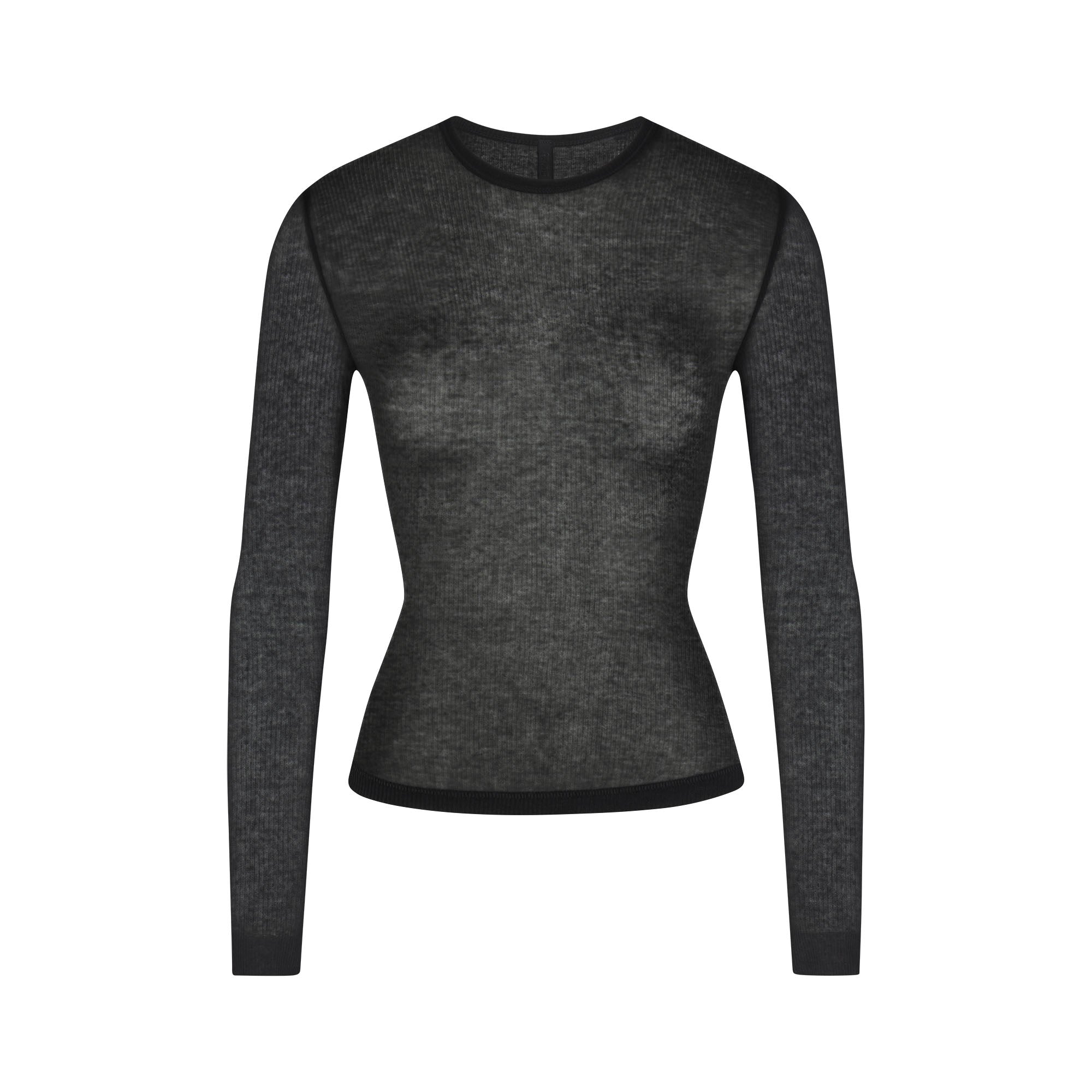 SKIMS SHEER RIB LONG SLEEVE TOP | SOOT - Sneaker Türkiye