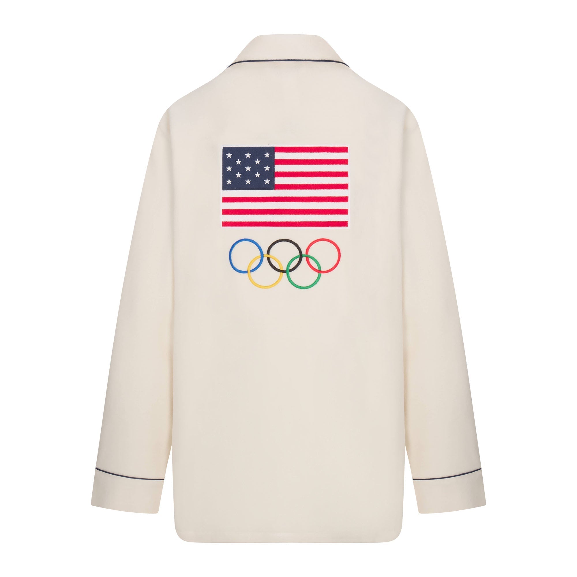 SKIMS FOR TEAM USA FLEECE UNISEX OLYMPIC OVERBedenD SLEEP TOP | ECRU - Sneaker Türkiye