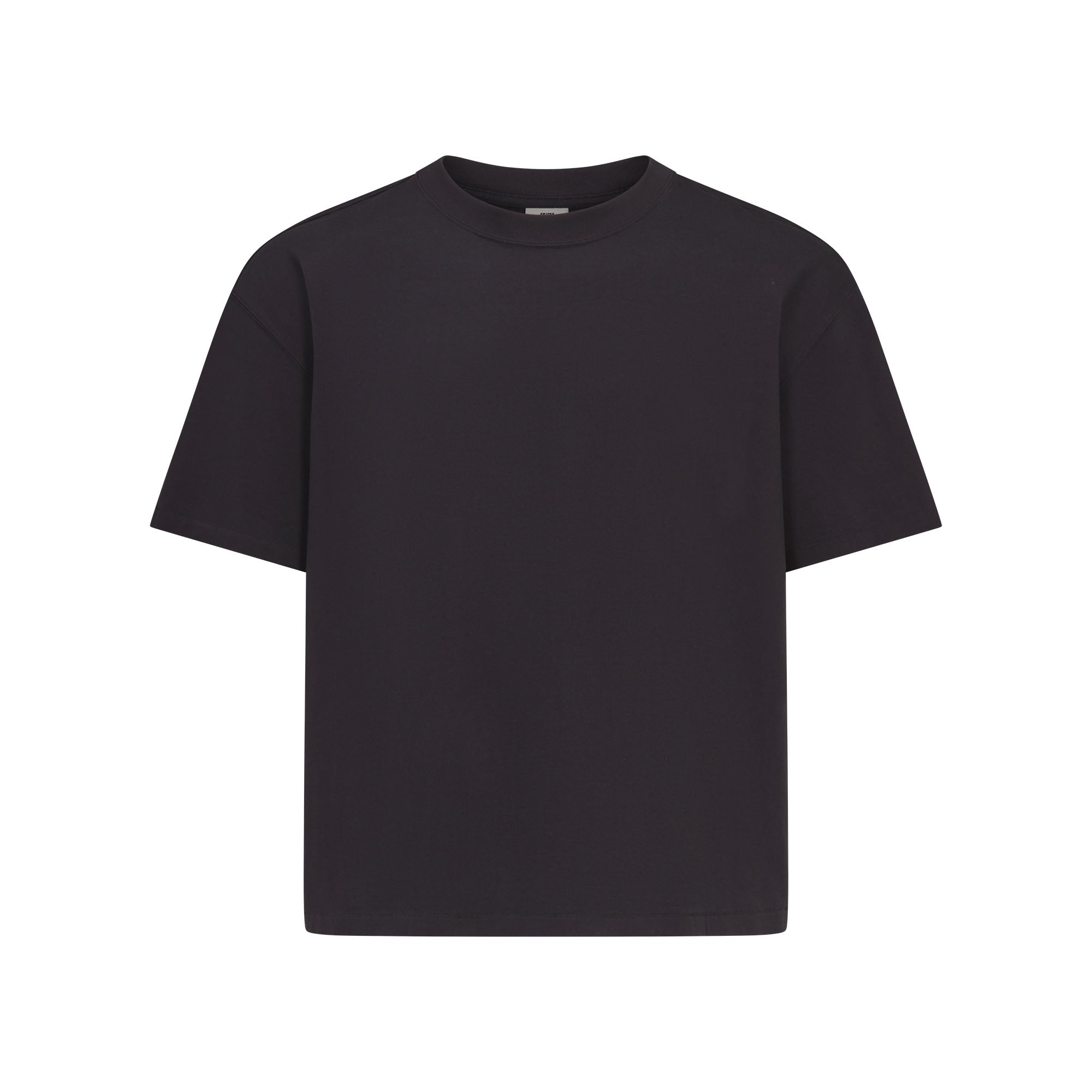 SKIMS HEAVYWEIGHT COTTON MENS RELAXED CROPPED CREW NECK T-SHIRT | OBSIDIAN - Sneaker Türkiye