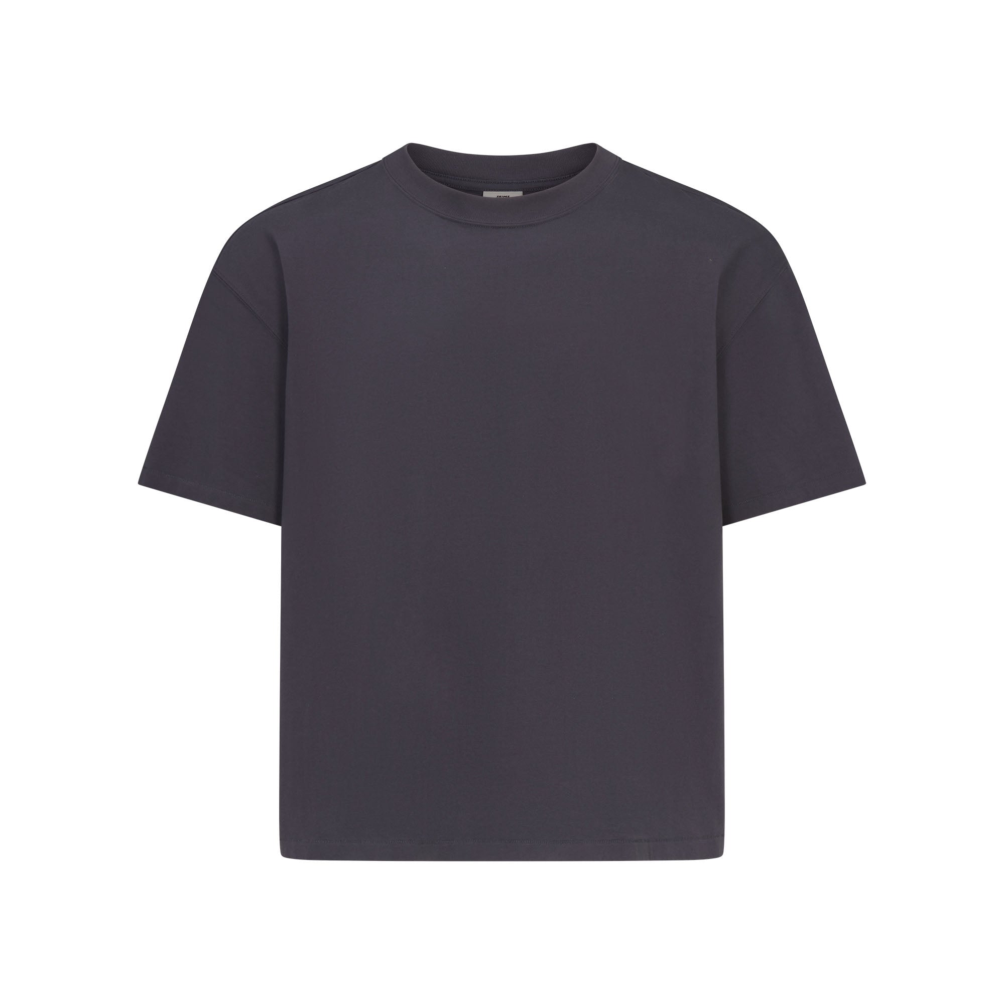 SKIMS HEAVYWEIGHT COTTON MENS RELAXED CROPPED CREW NECK T-SHIRT | RAVEN - Sneaker Türkiye