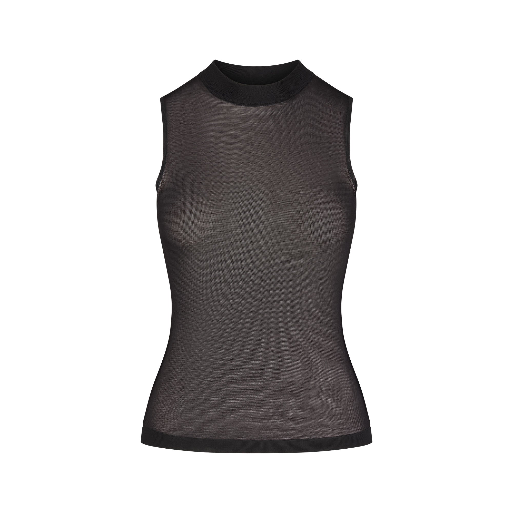 SKIMS SLINKY KNIT MOCK NECK TANK | OBSIDIAN - Sneaker Türkiye