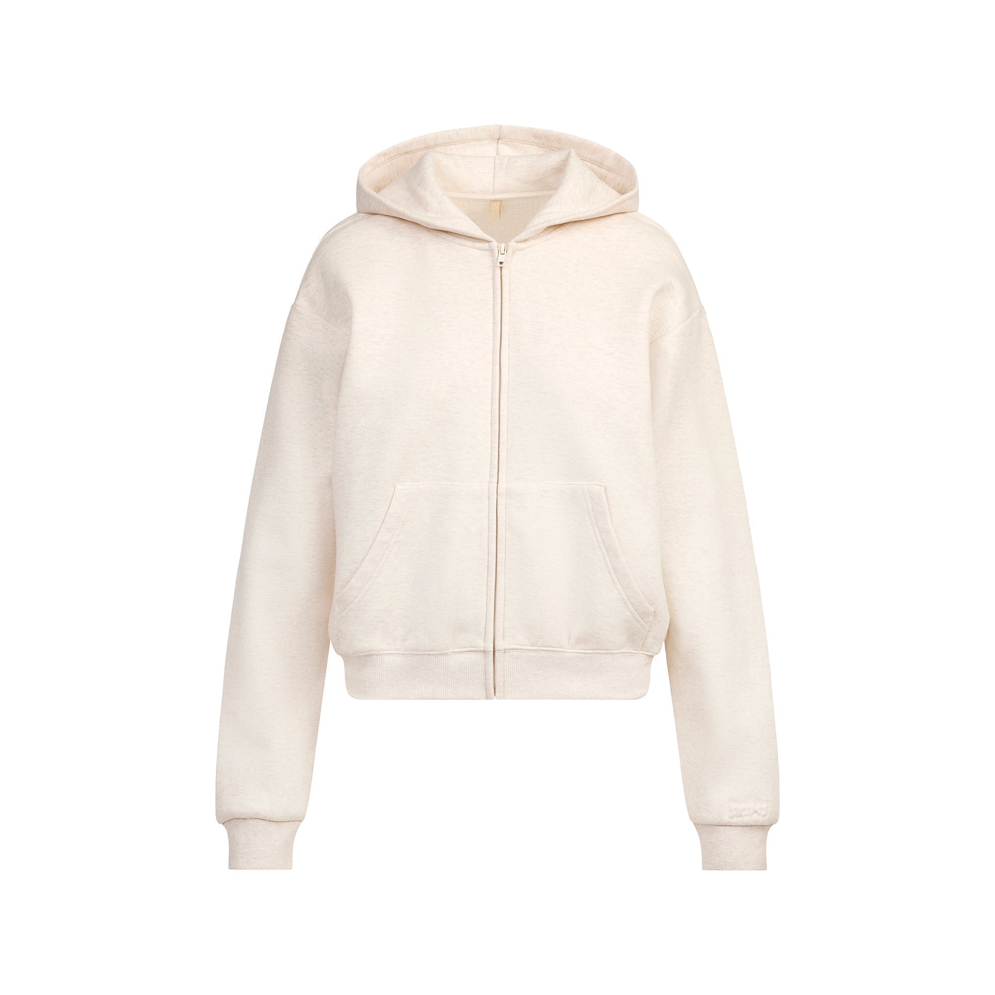 SKIMS COTTON FLEECE CLASSIC ZIP UP HOODIE | OATMEAL HEATHER - Sneaker Türkiye