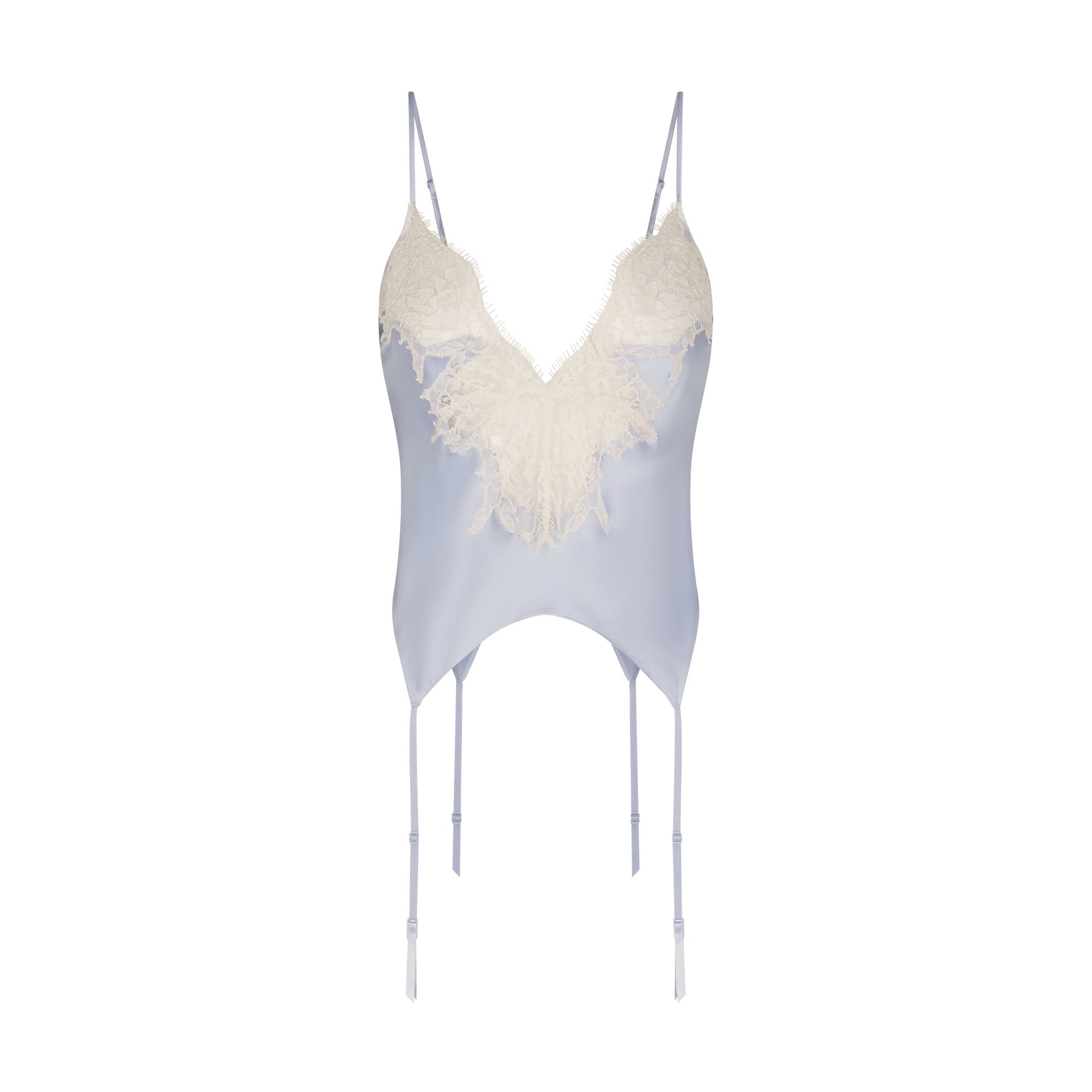 SKIMS SILK LACE GARTER CAMI AND SHORT SET | PERIWINKLE CONTRAST - Sneaker Türkiye