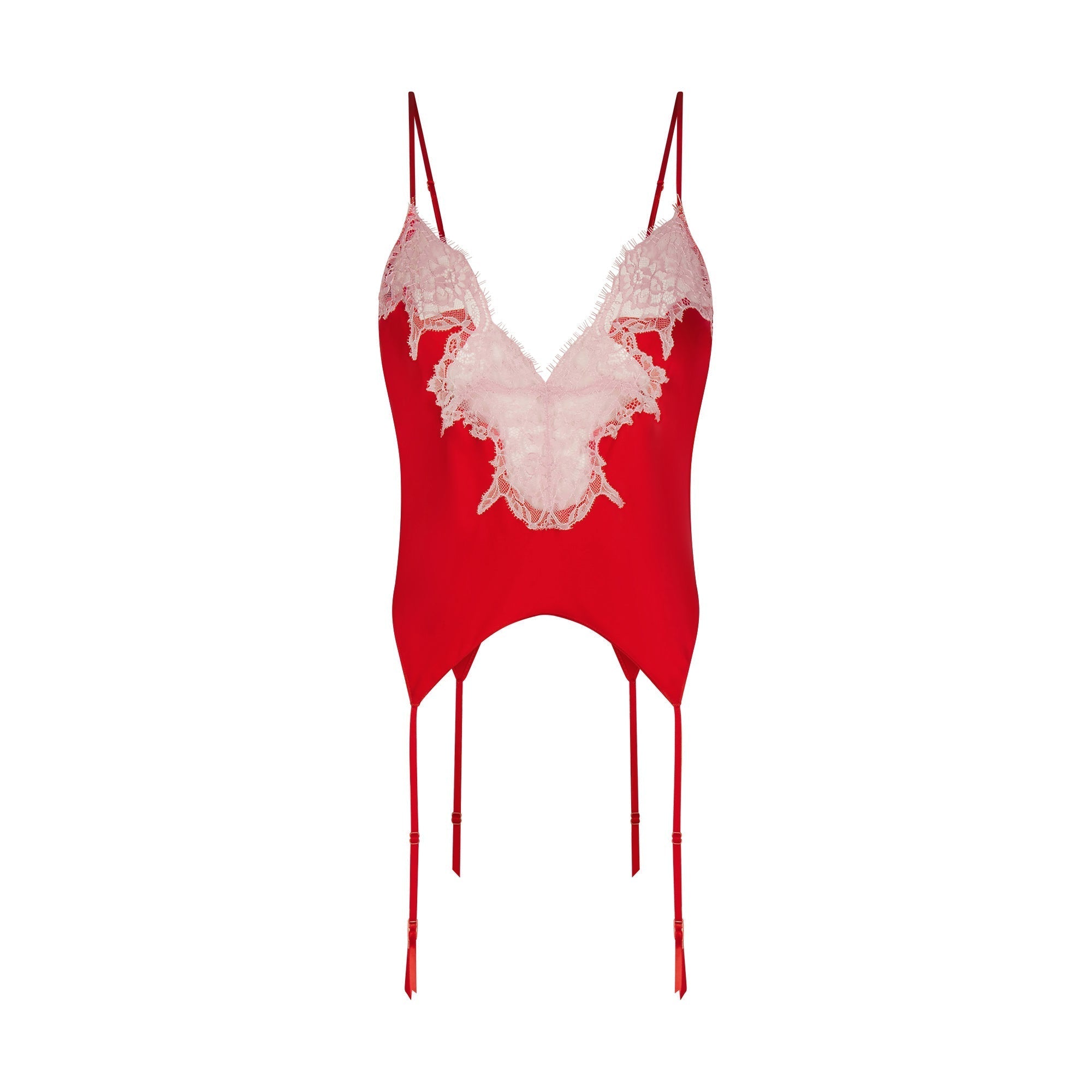 SKIMS SILK LACE GARTER CAMI AND SHORT SET | RUBY CONTRAST - Sneaker Türkiye
