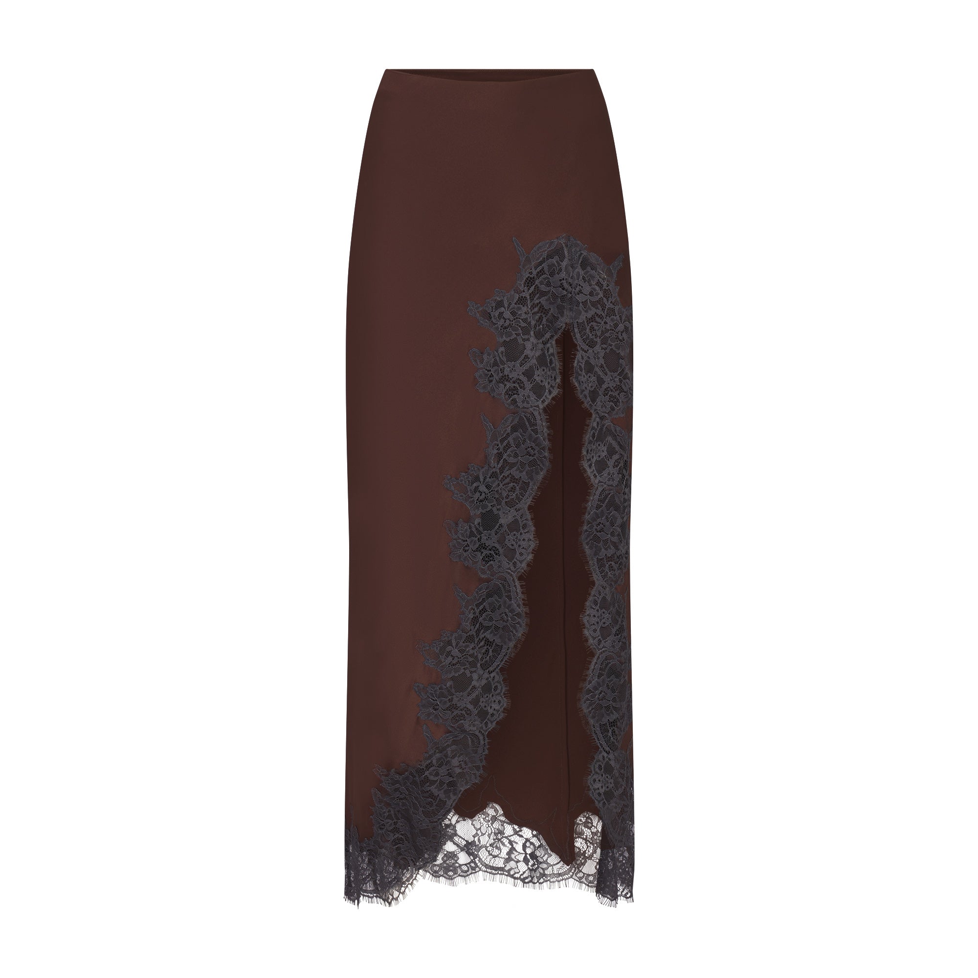 SKIMS SILK LACE SLIP MIDI SKIRT | ESPRESSO CONTRAST - Sneaker Türkiye