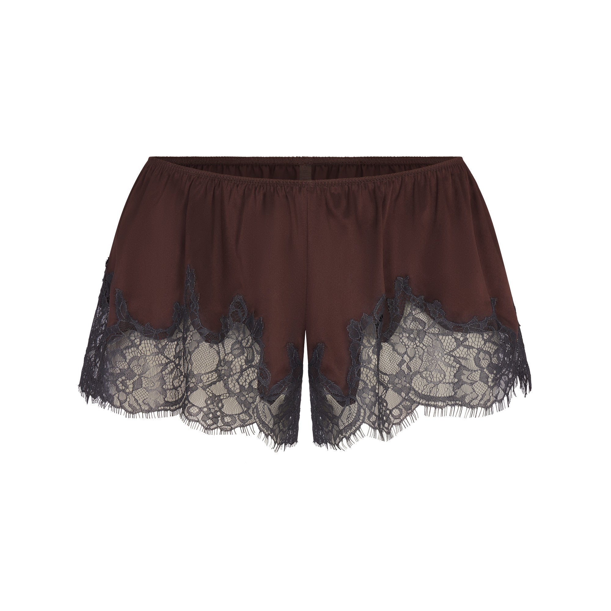 SKIMS SILK LACE GARTER CAMI AND SHORT SET | ESPRESSO CONTRAST - Sneaker Türkiye