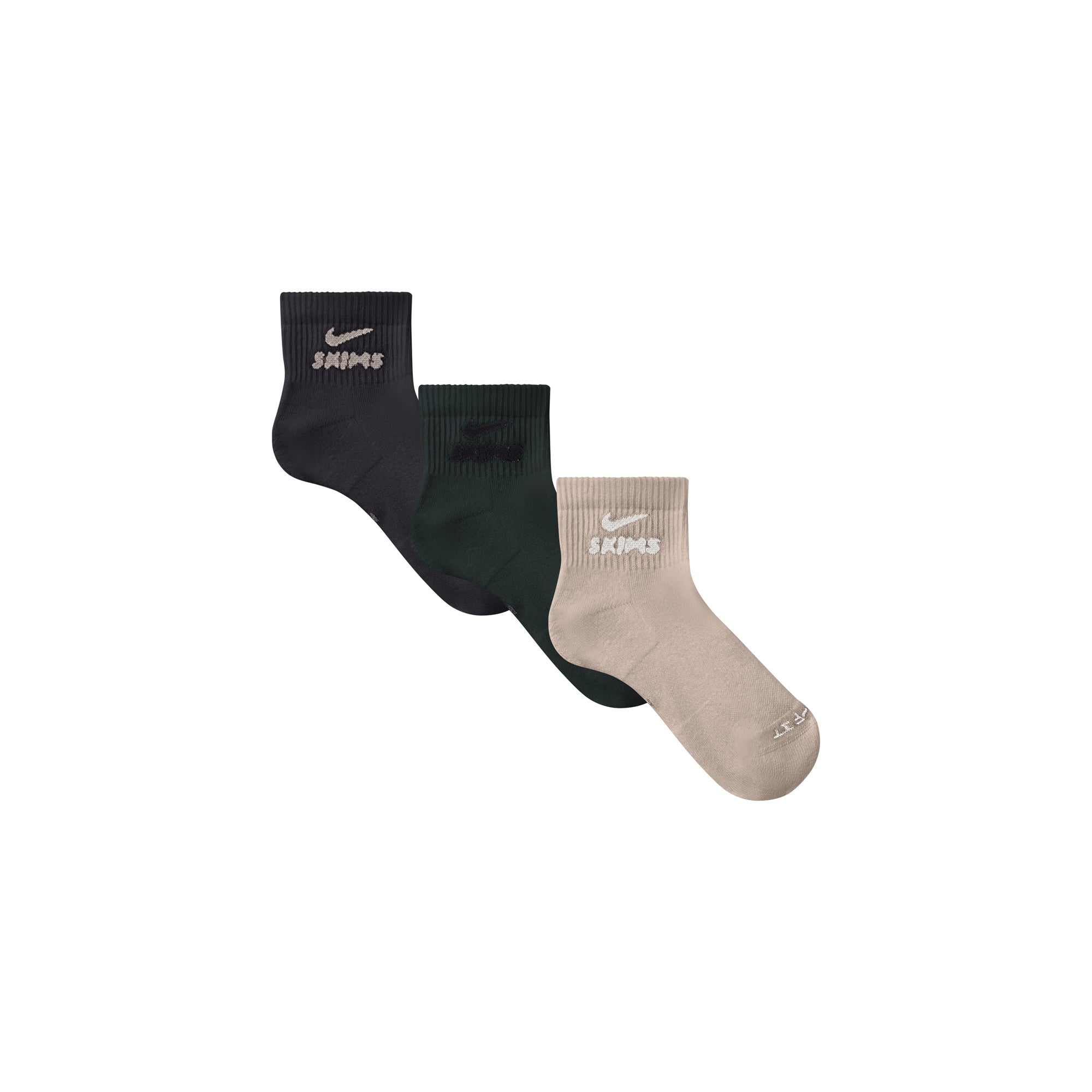 NikeSKIMS ACCESSORIES DRI-FIT QUARTER CREW SOCK 3-PACK | DARK TEAL MULTI - Sneaker Türkiye