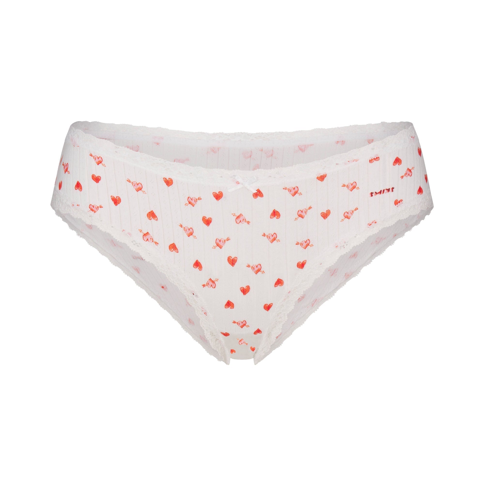 SKIMS LIGHTWEIGHT COTTON POINTELLE LACE BRIEF | SNOW ARROWED HEARTS - Sneaker Türkiye