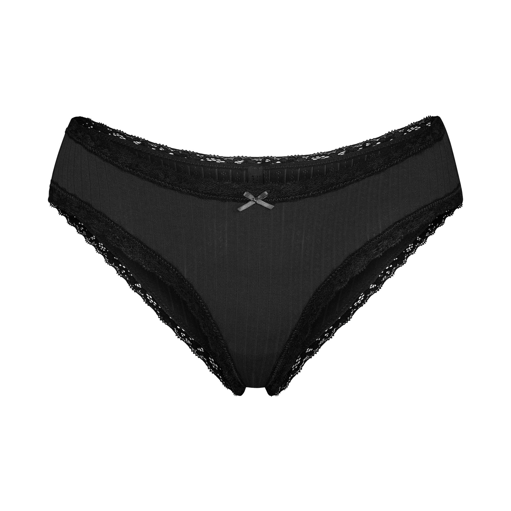 SKIMS LIGHTWEIGHT COTTON POINTELLE LACE BRIEF | SOOT TONAL - Sneaker Türkiye