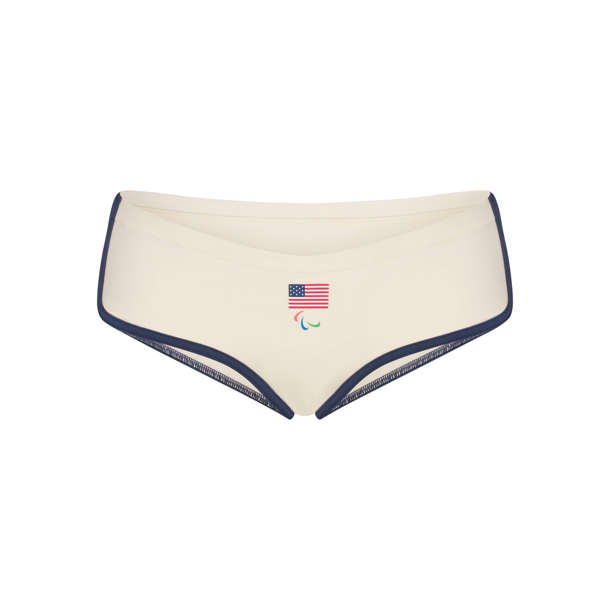 SKIMS FOR TEAM USA COTTON JERSEY PARALYMPIC DOLPHIN BOY SHORT | ECRU - Sneaker Türkiye