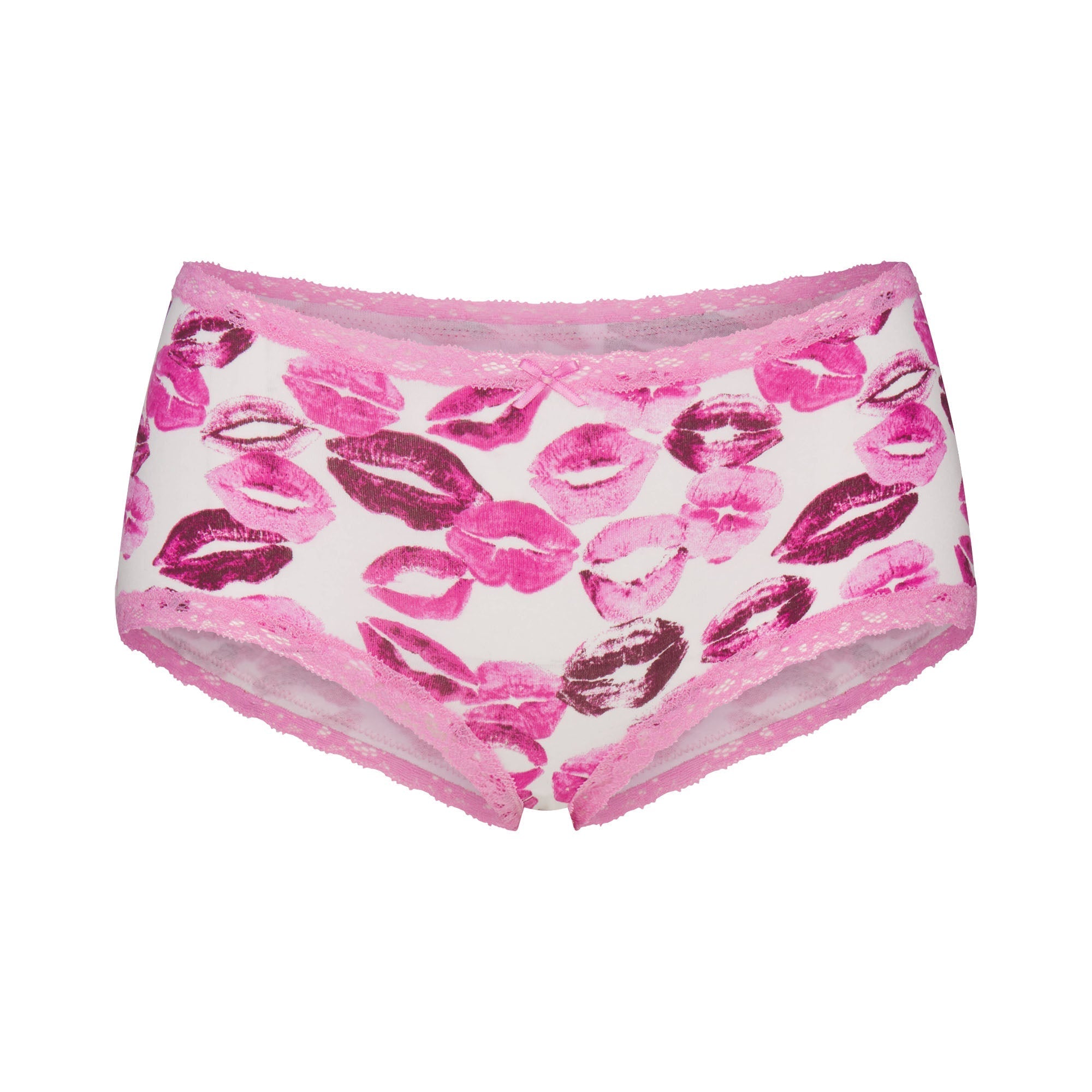SKIMS LIGHTWEIGHT COTTON LACE BOY SHORT | PINK ALLOVER LIPSTICK - Sneaker Türkiye