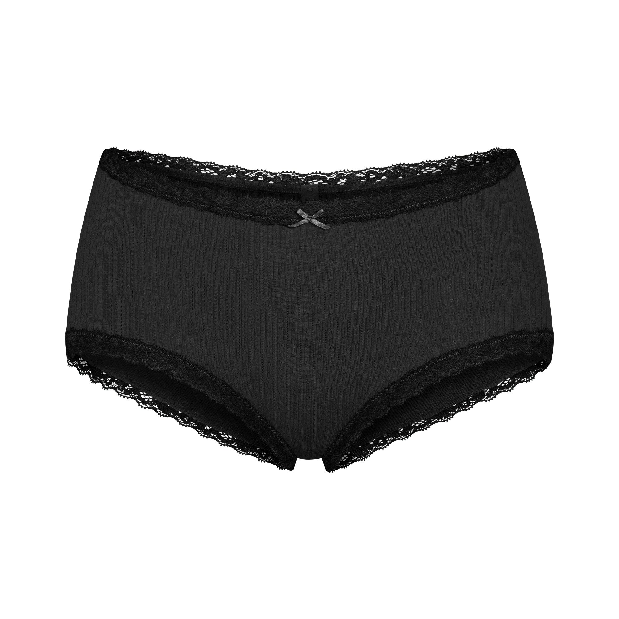 SKIMS LIGHTWEIGHT COTTON POINTELLE LACE BOY SHORT | SOOT TONAL - Sneaker Türkiye