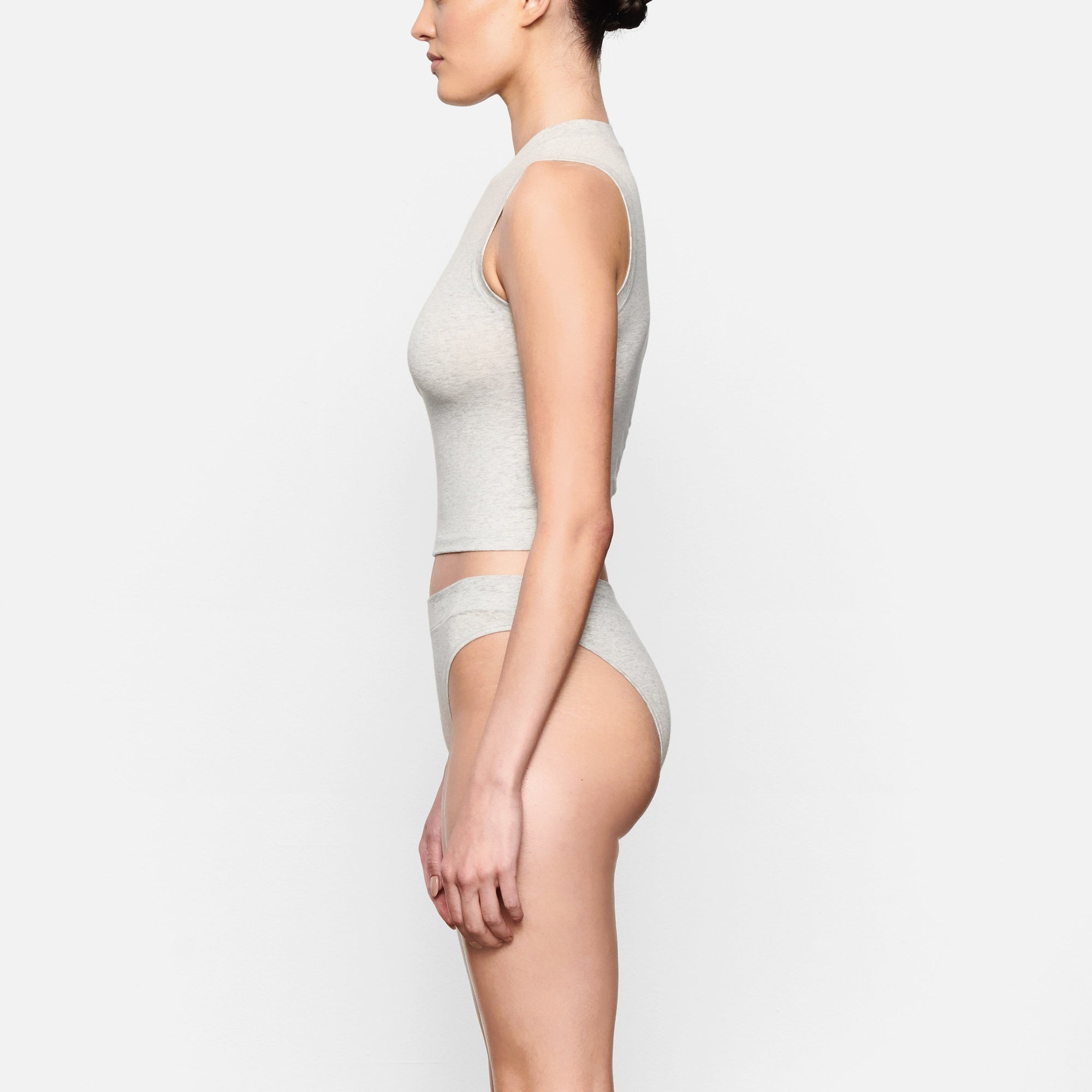 SKIMS COTTON JERSEY CHEEKY TANGA | LIGHT HEATHER GREY - Sneaker Türkiye