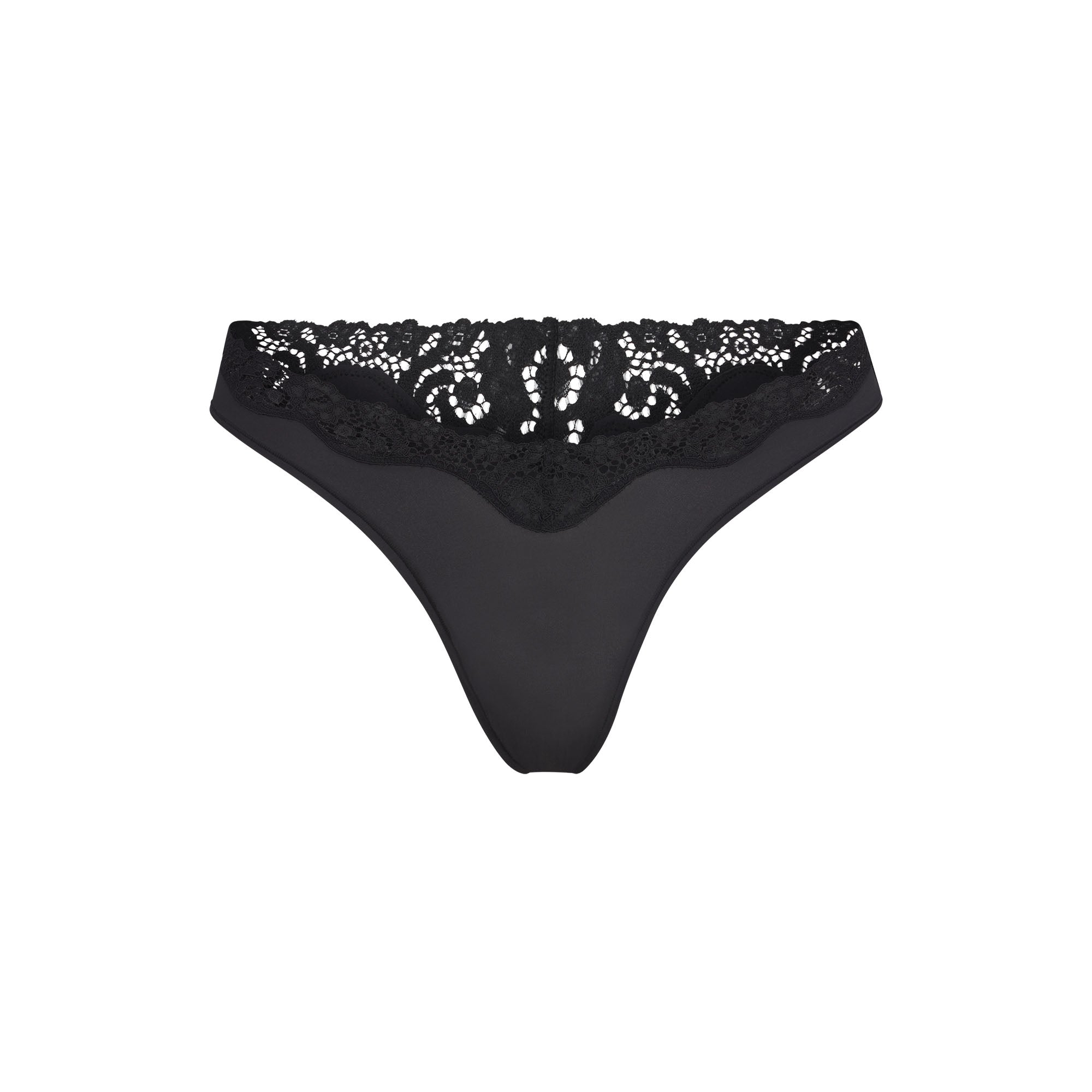 SKIMS FITS EVERYBODY LACE DIPPED THONG | ONYX - Sneaker Türkiye