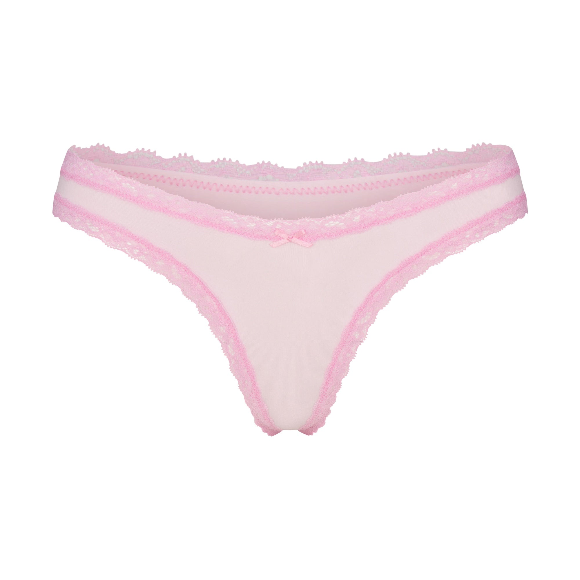 SKIMS LIGHTWEIGHT COTTON LACE THONG | CHERRY BLOSSOM - Sneaker Türkiye