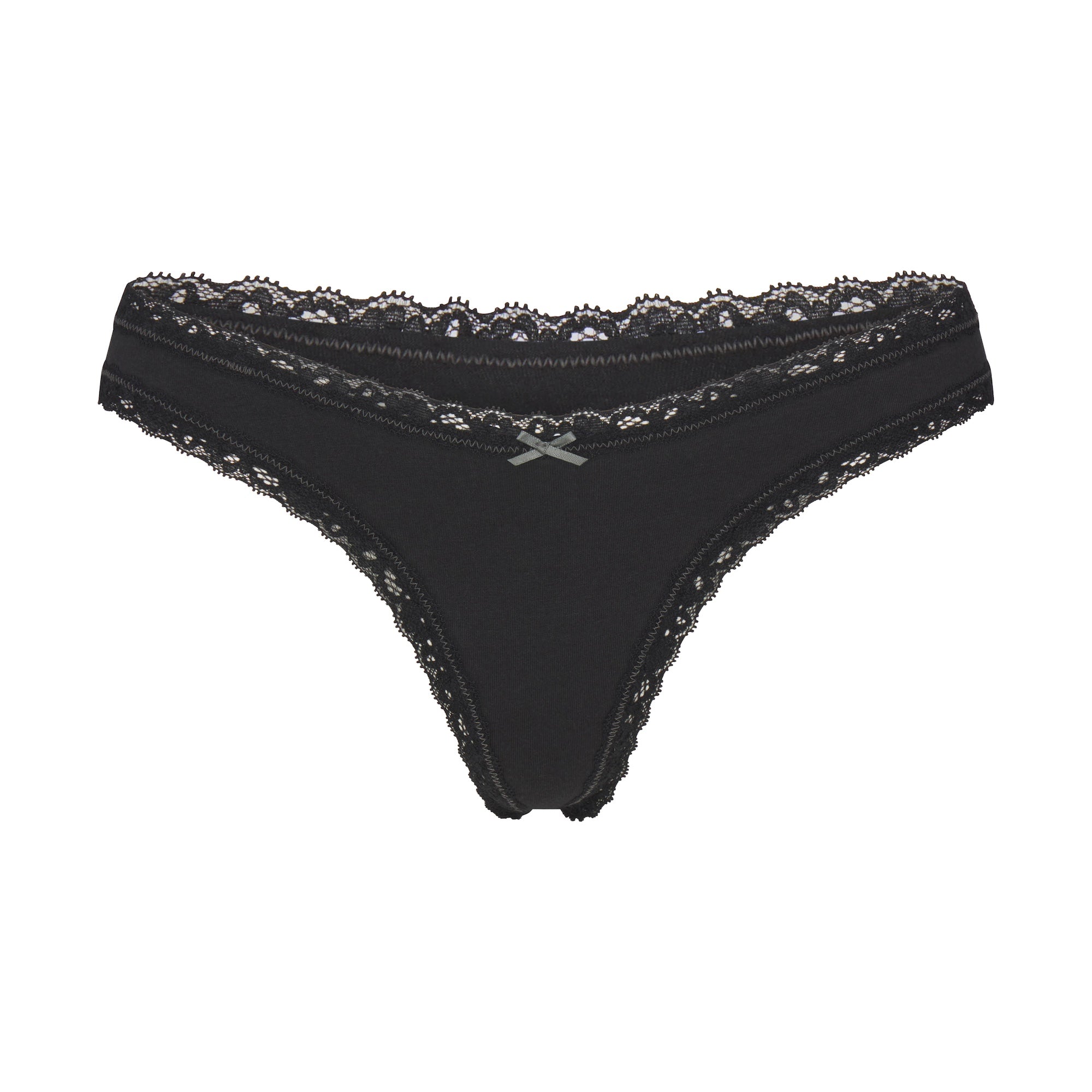 SKIMS LIGHTWEIGHT COTTON LACE THONG | SOOT - Sneaker Türkiye