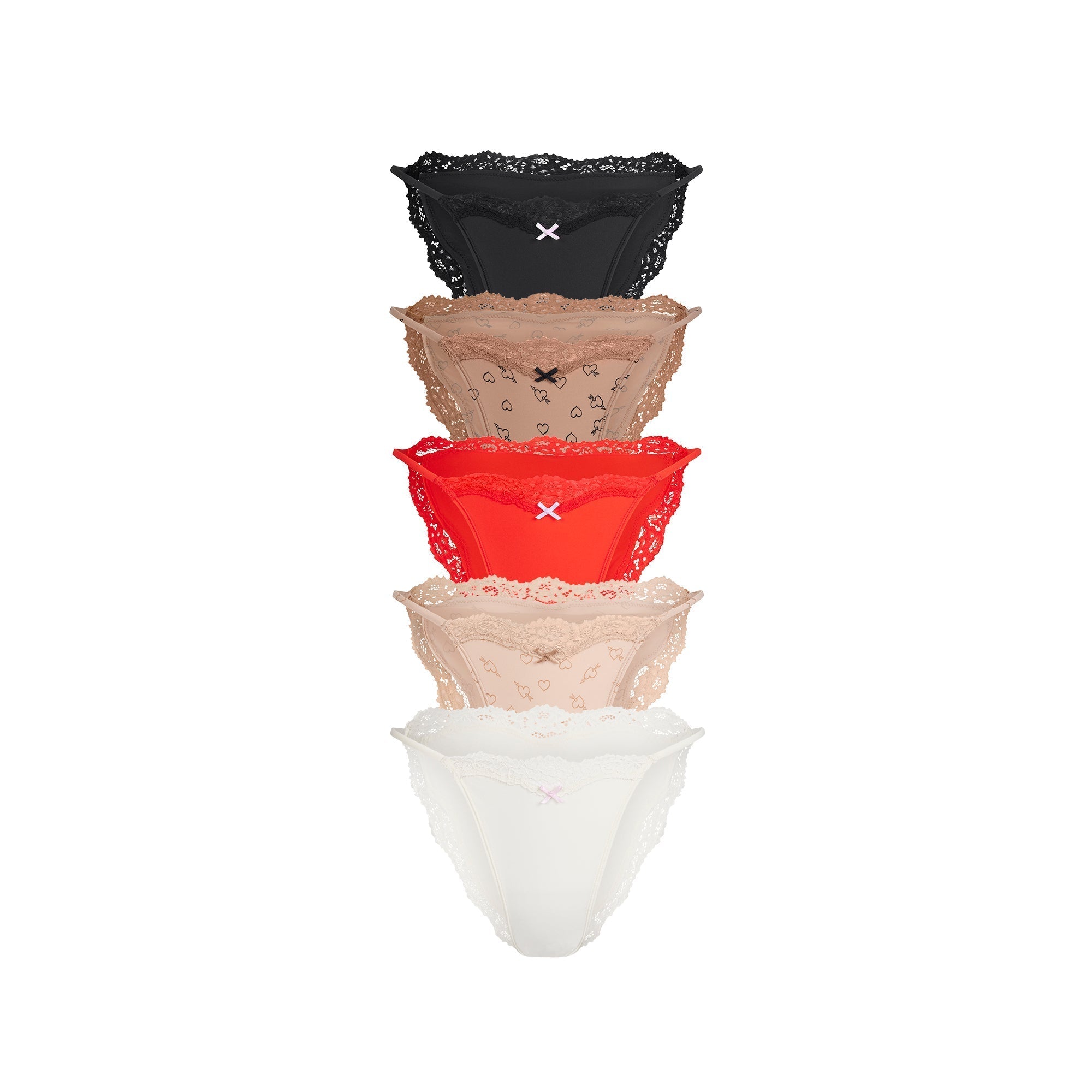 SKIMS FITS EVERYBODY LACE STRING BIKINI 5-PACK | SKETCHED HEARTS MULTI - Sneaker Türkiye