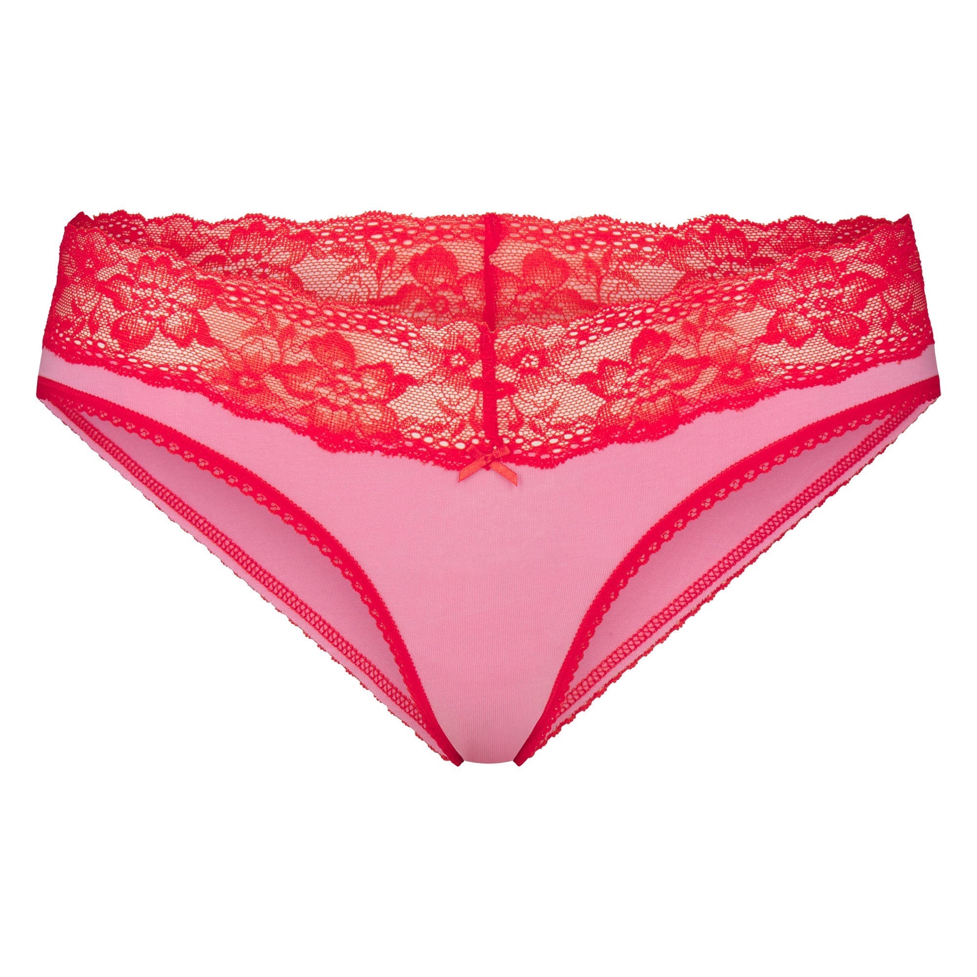 SKIMS LIGHTWEIGHT COTTON WIDE LACE BRIEF | CARNATION CONTRAST - Sneaker Türkiye